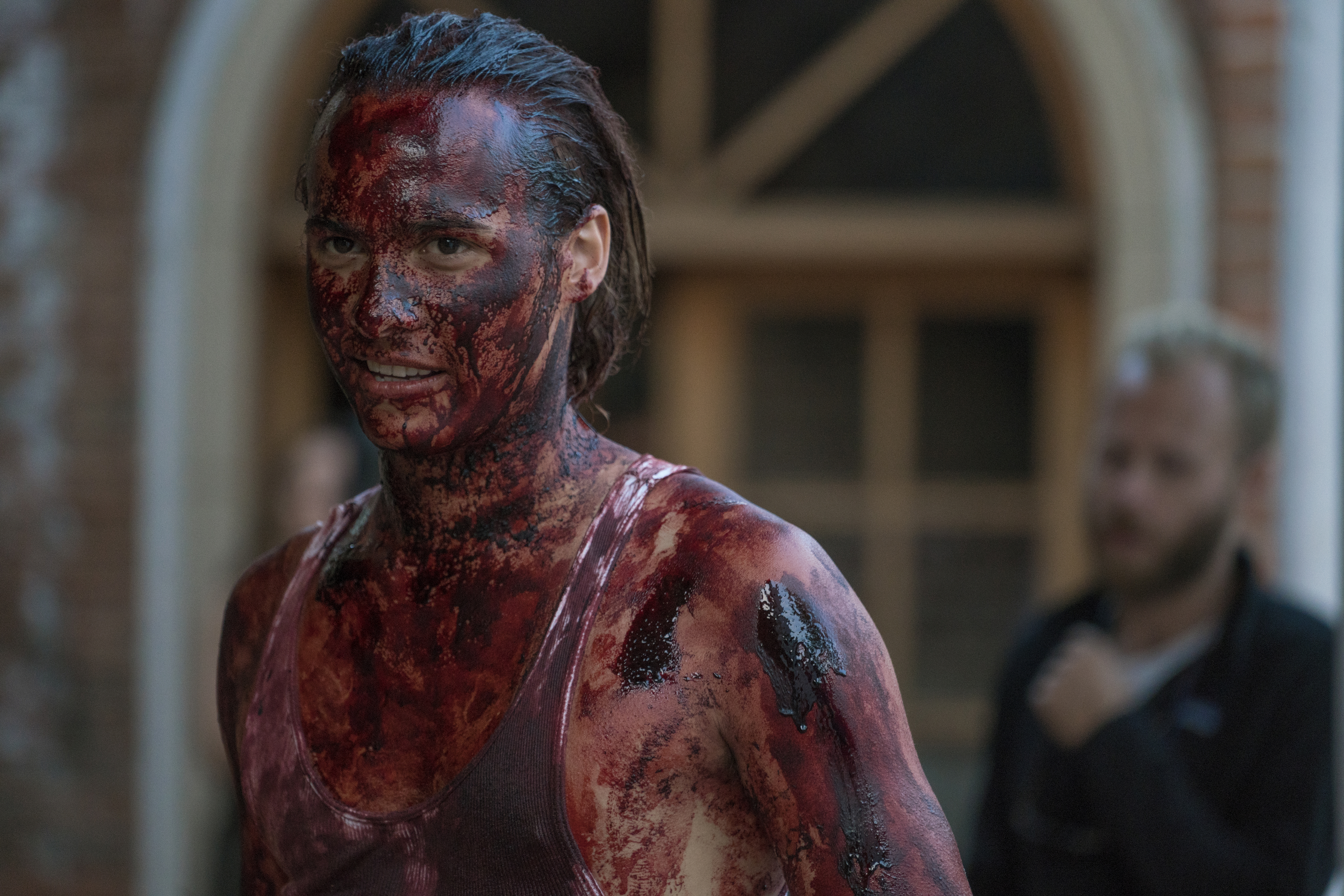 Man covered in blood HD Wallpaper