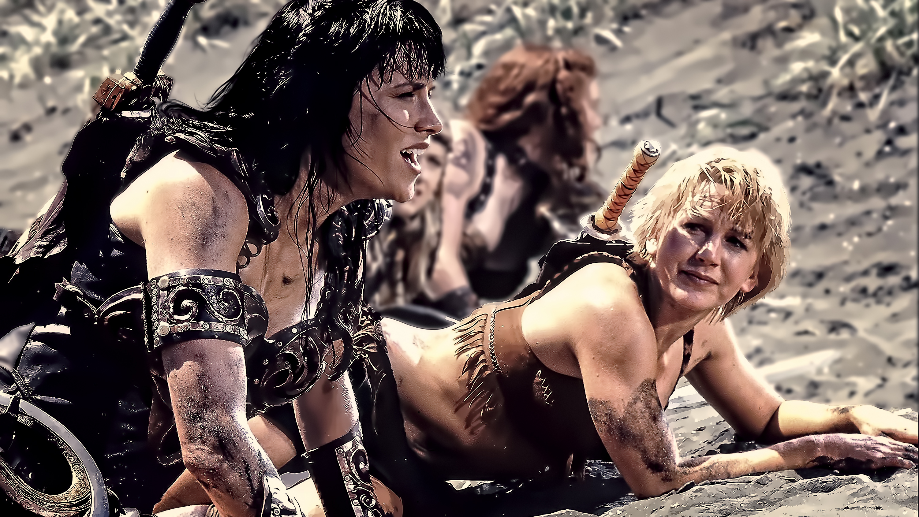 Lucy Lawless and Gabrielle from Xena: Warrior Princess HD Wallpaper