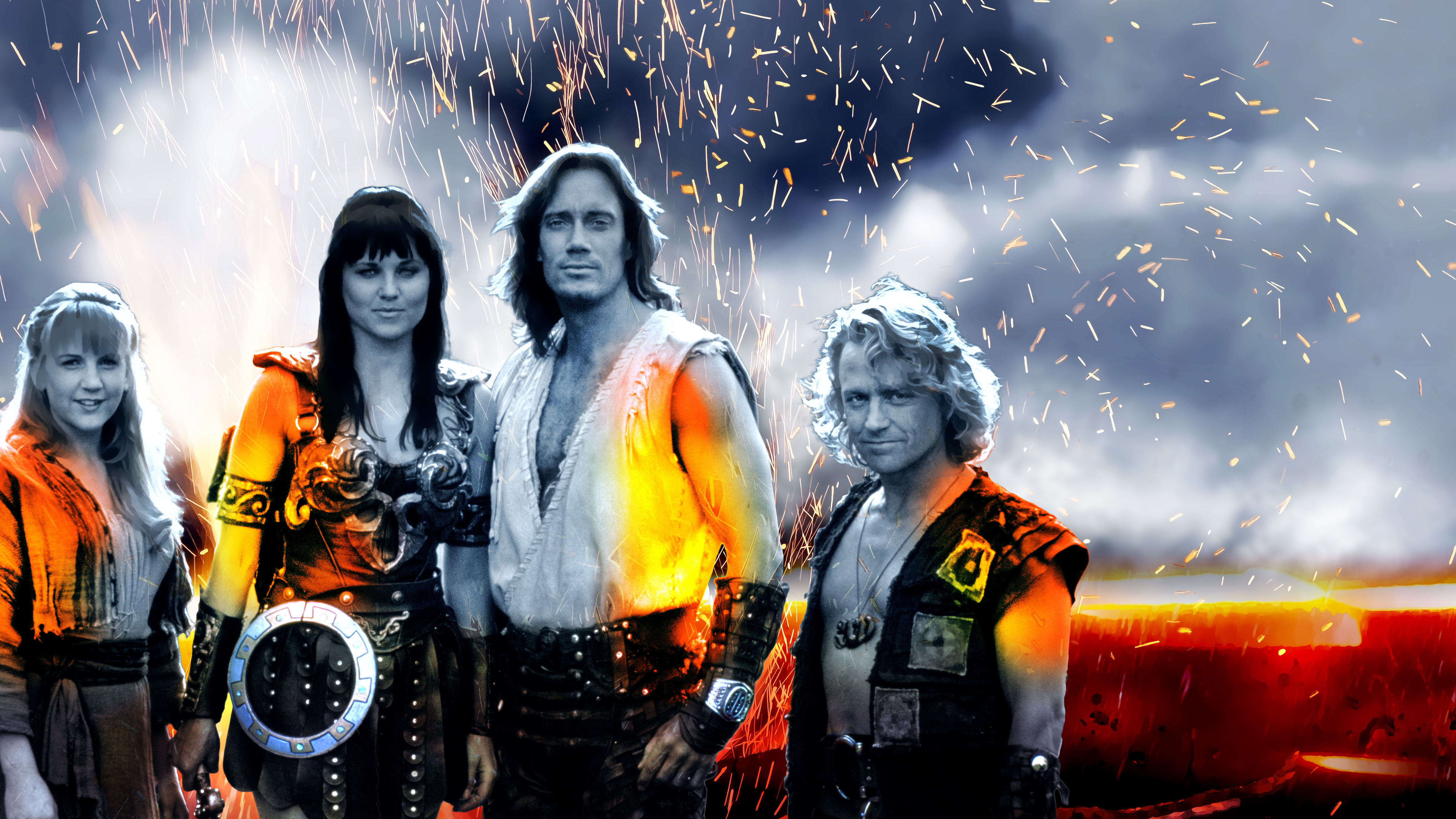 Lucy Lawless and actors from Xena and Hercules HD Wallpaper