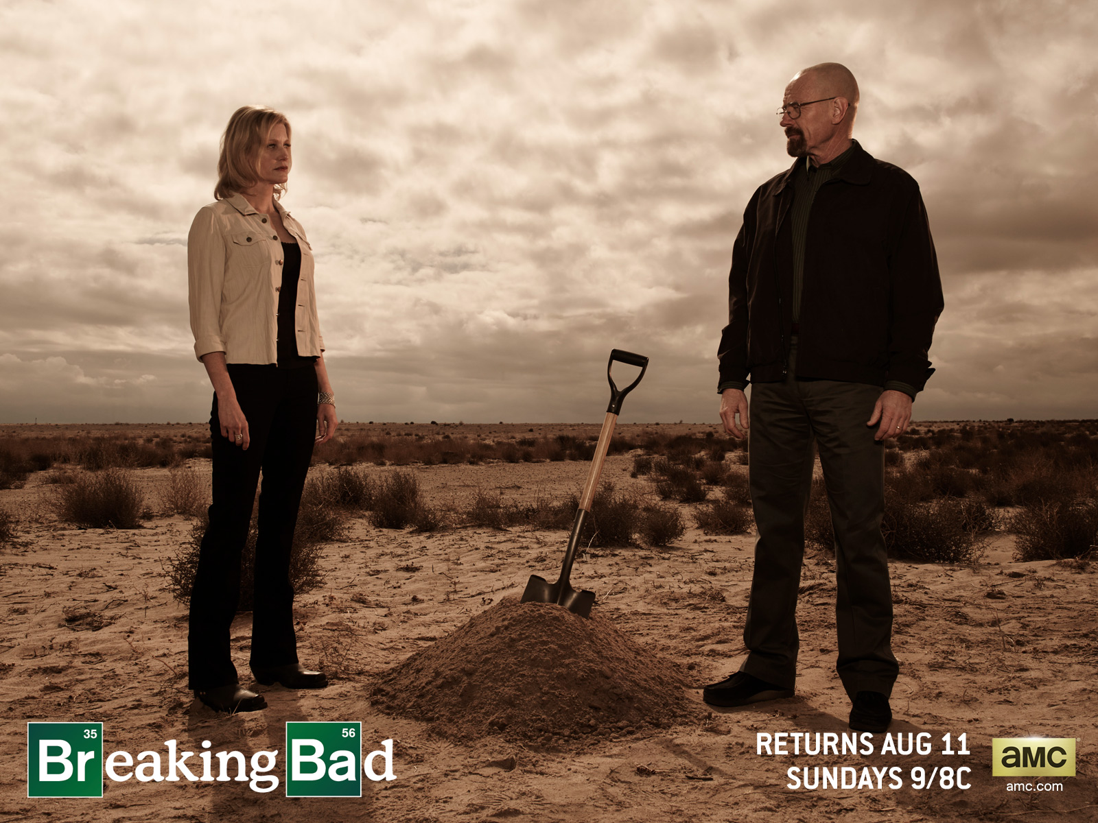 Anna Gunn and Bryan Cranston from Breaking Bad HD Wallpaper