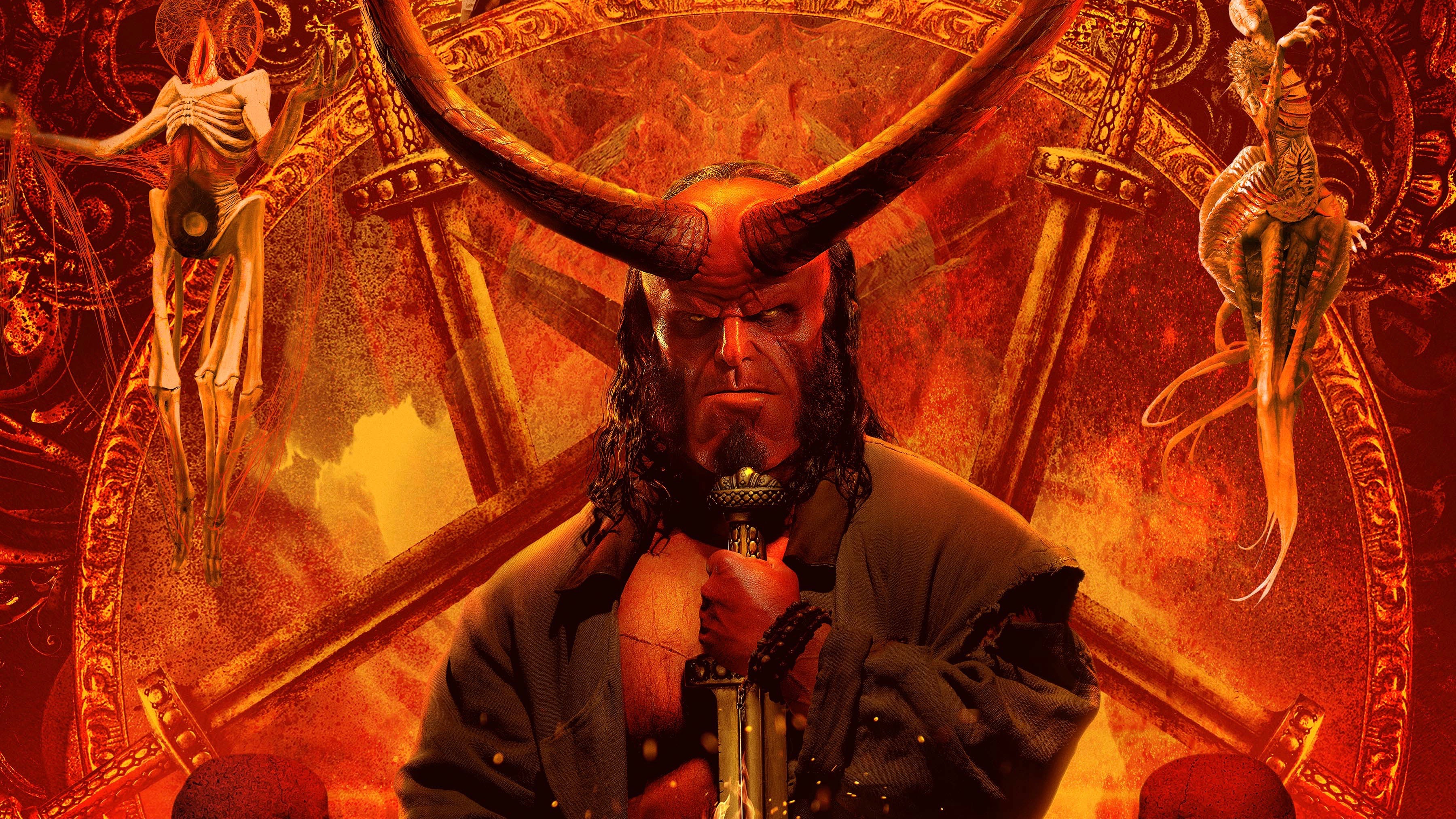 Hellboy with Sword and Horns HD Wallpaper