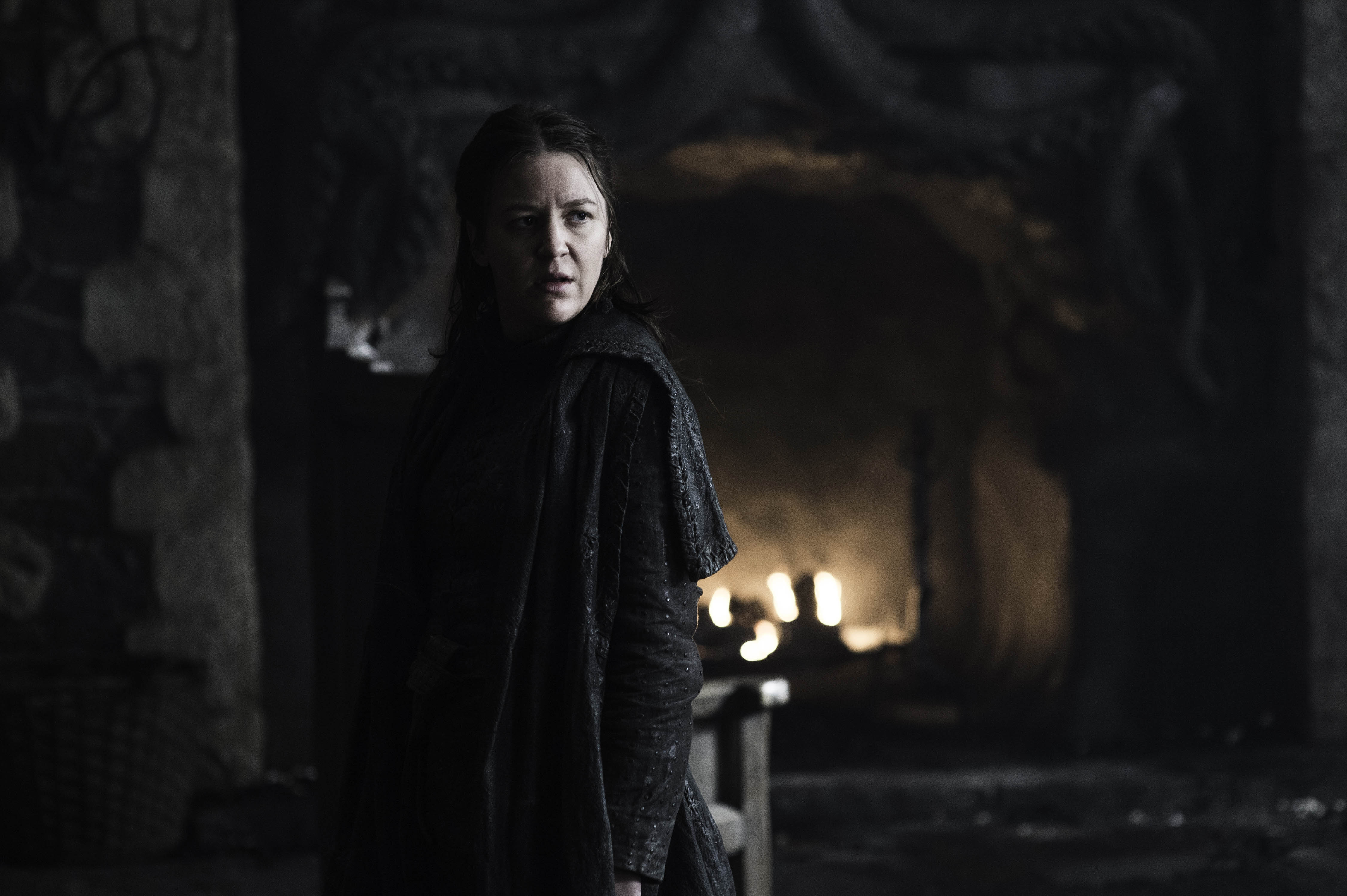Gemma Whelan in a dark room HD Wallpaper