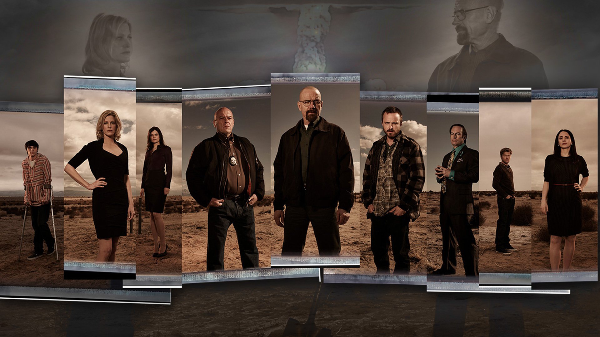 Breaking Bad characters with nuclear explosion background HD Wallpaper