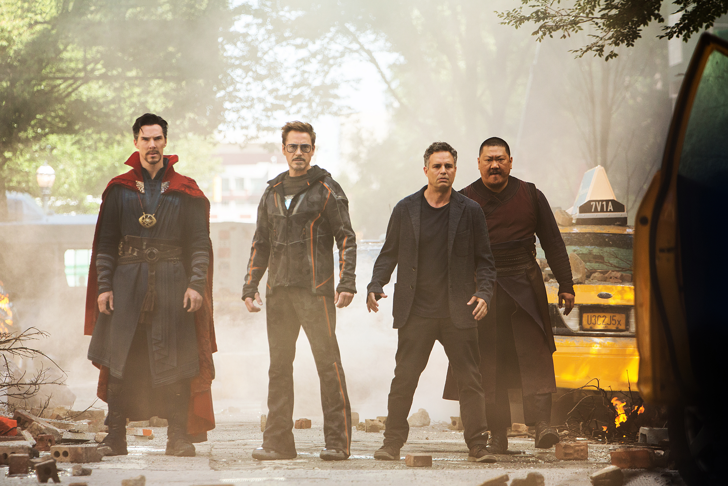 Doctor Strange, Iron Man, Hulk, and Wong in New York HD Wallpaper