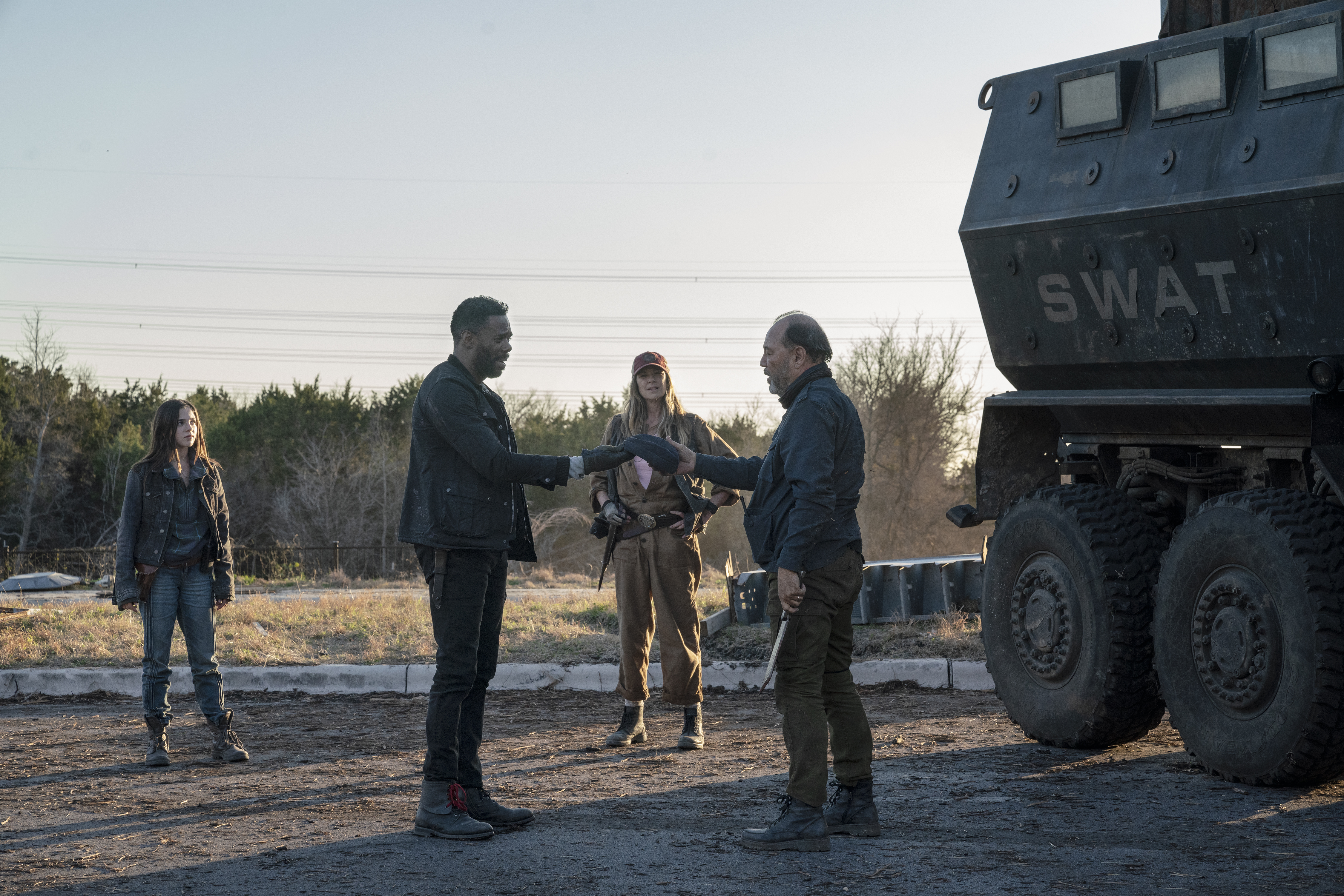 Colman Domingo and others by SWAT vehicle HD Wallpaper