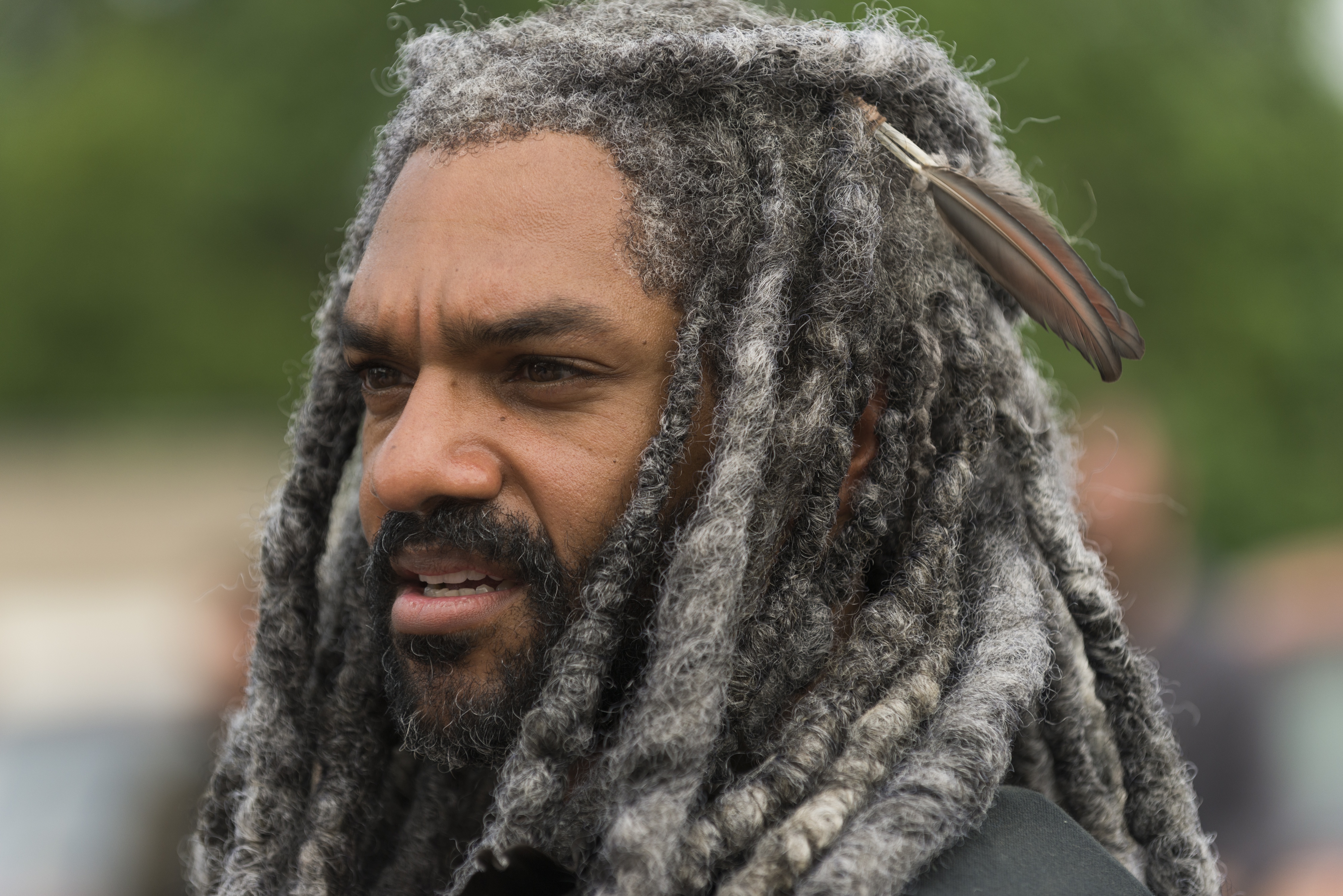Khary Payton with feather in dreadlocks HD Wallpaper