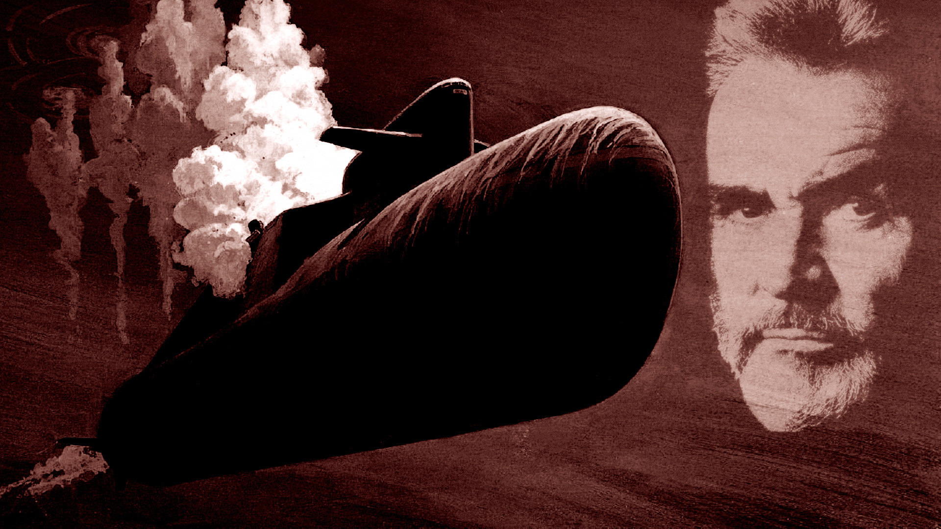 Red October Submarine and Sean Connery HD Wallpaper
