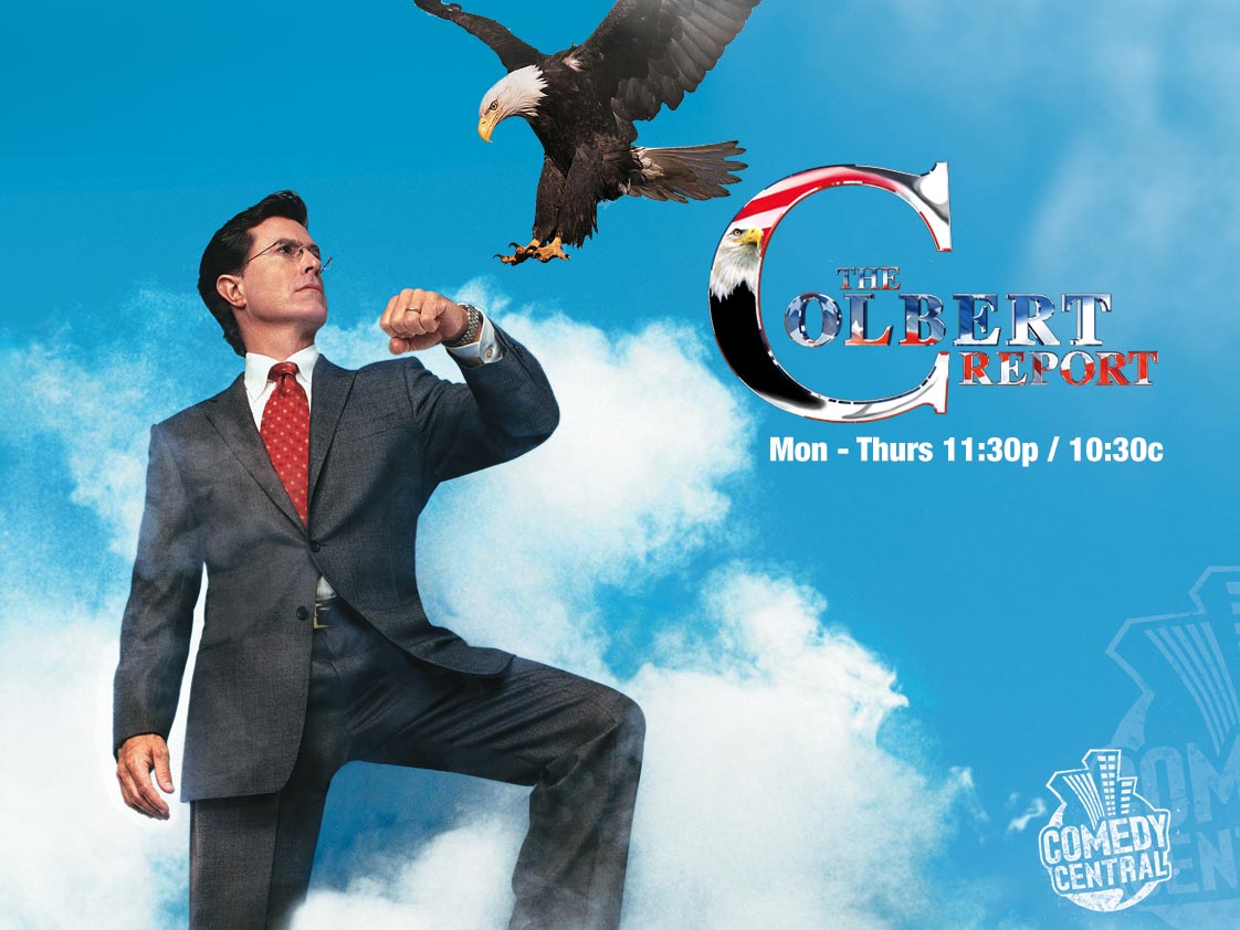 Stephen Colbert from The Colbert Report with an Eagle HD Wallpaper