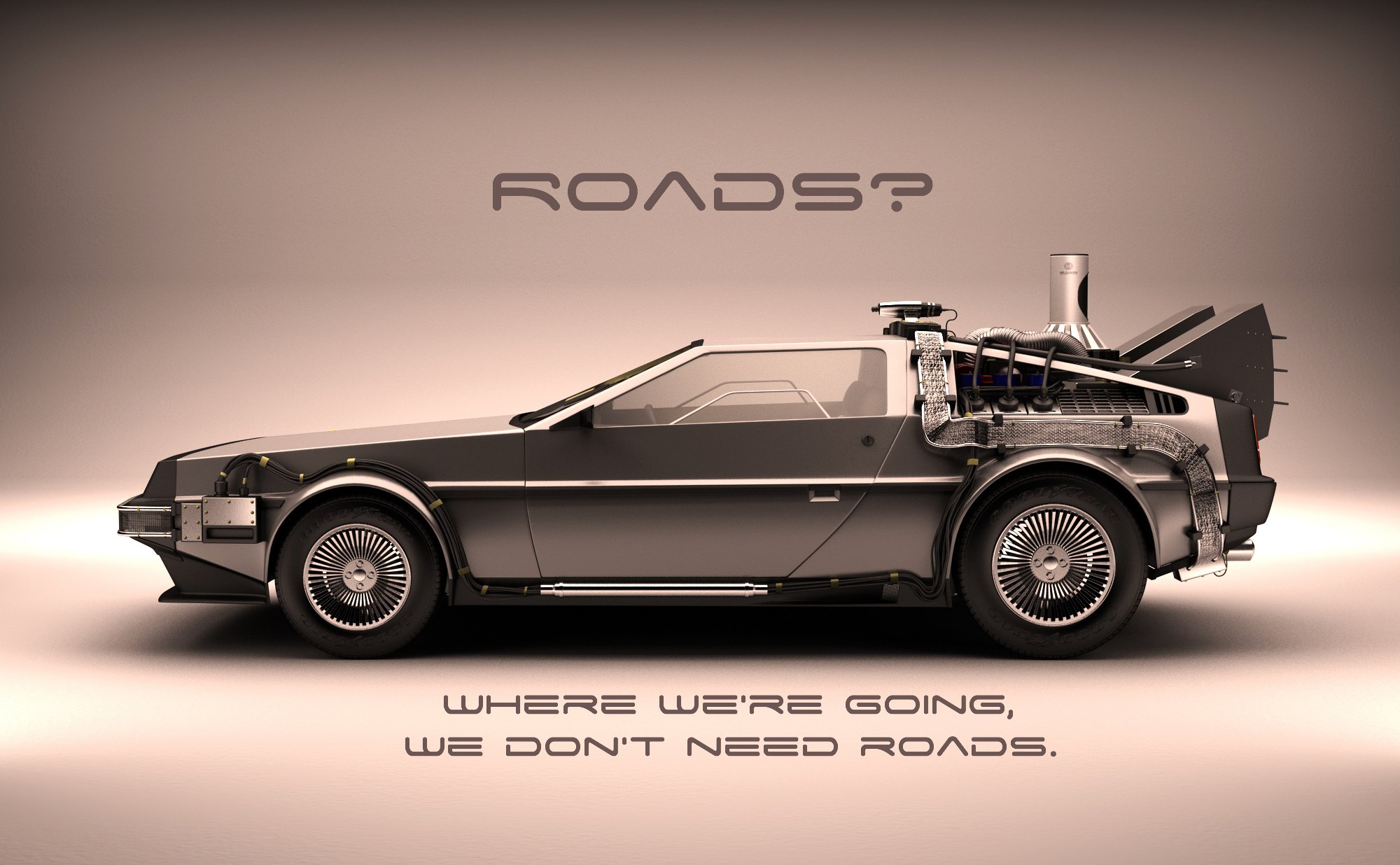 DeLorean time machine from Back to the Future HD Wallpaper