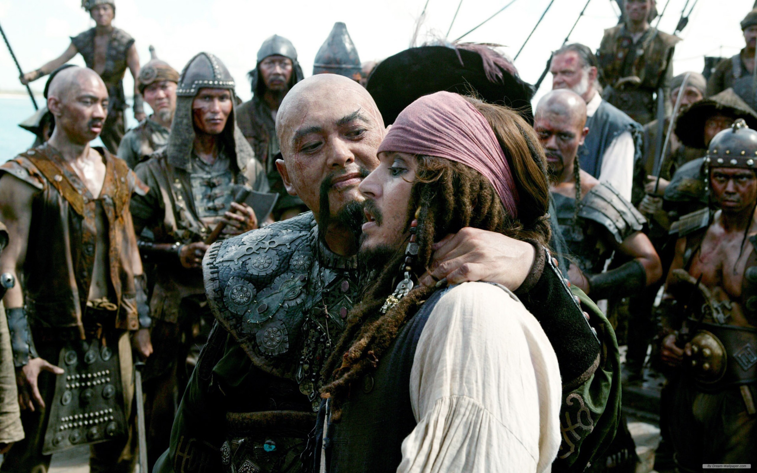 Captain Jack Sparrow and Sao Feng from Pirates of the Caribbean HD Wallpaper