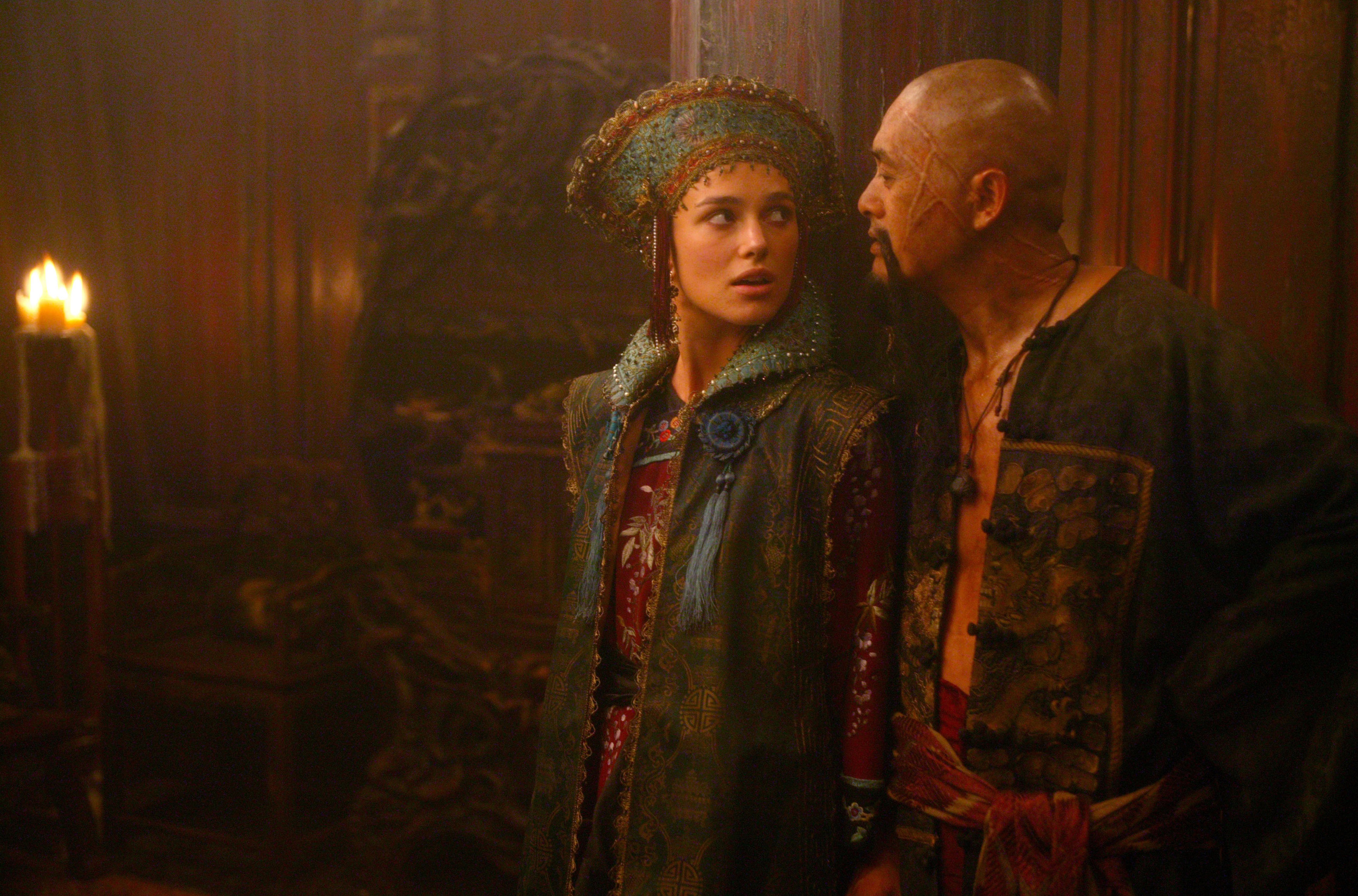 Elizabeth Swann and Sao Feng from Pirates of the Caribbean HD Wallpaper