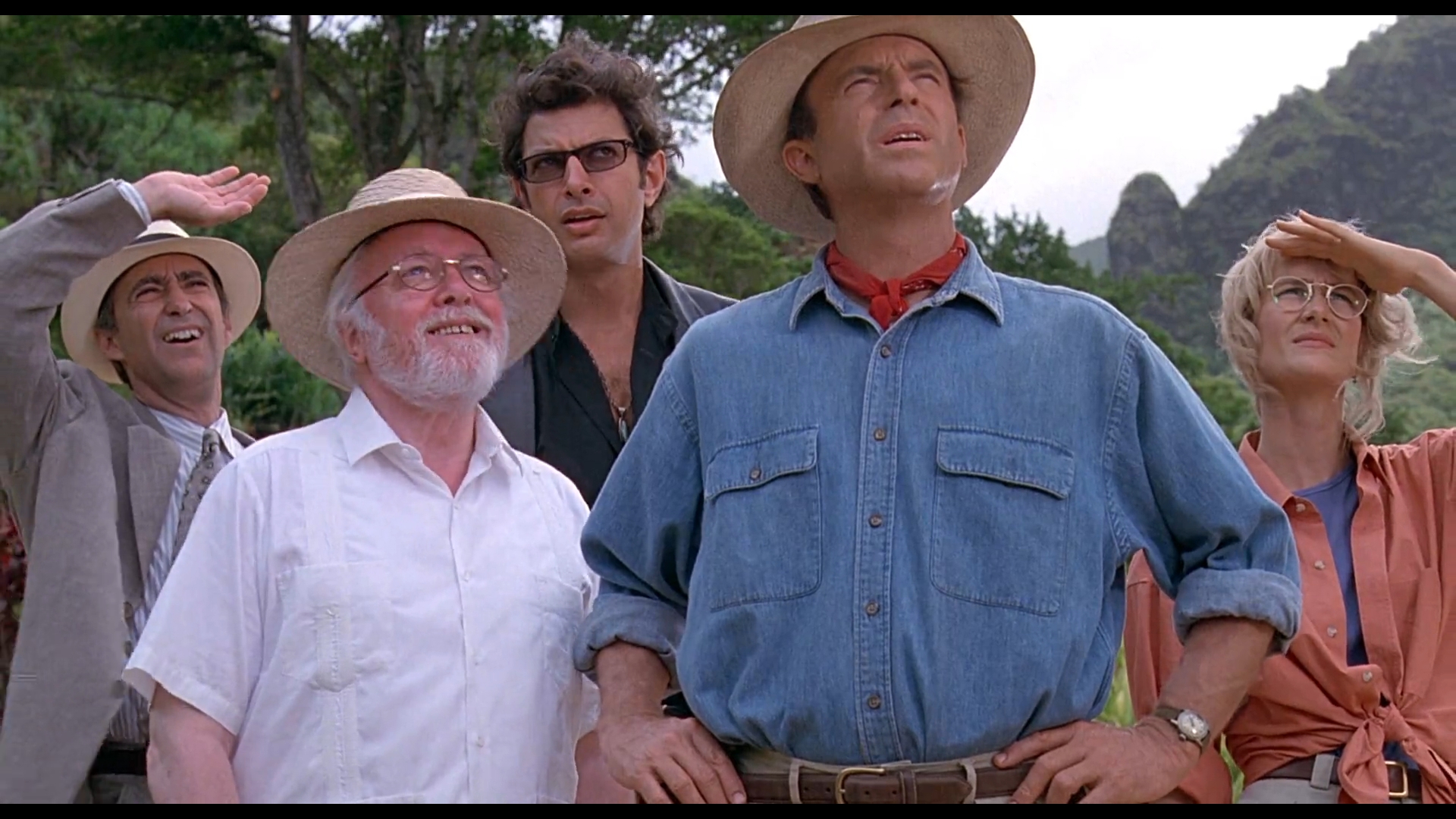 Jurassic Park characters looking up HD Wallpaper