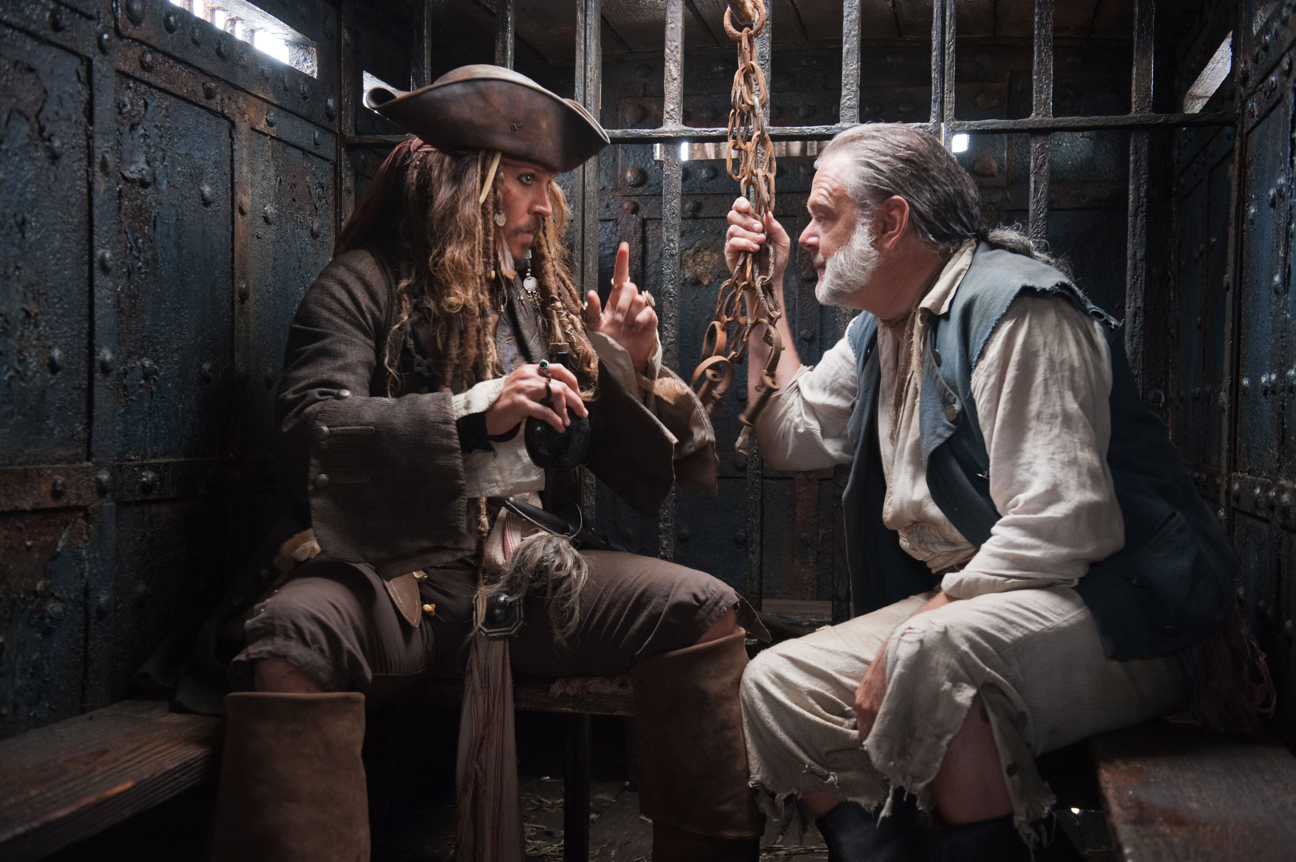 Jack Sparrow and Gibbs in a prison cell HD Wallpaper
