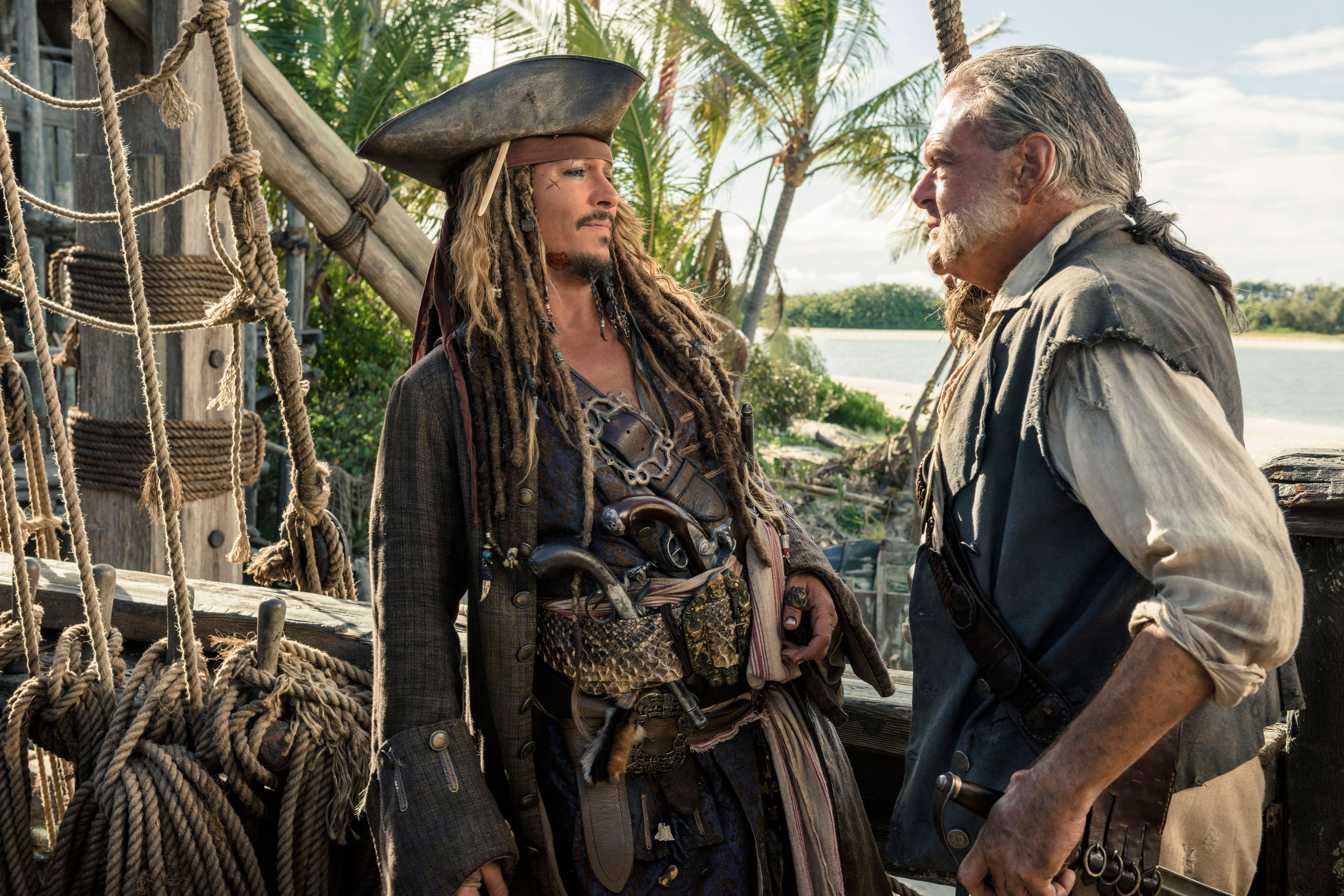 Captain Jack Sparrow and Marty from Pirates of the Caribbean HD Wallpaper