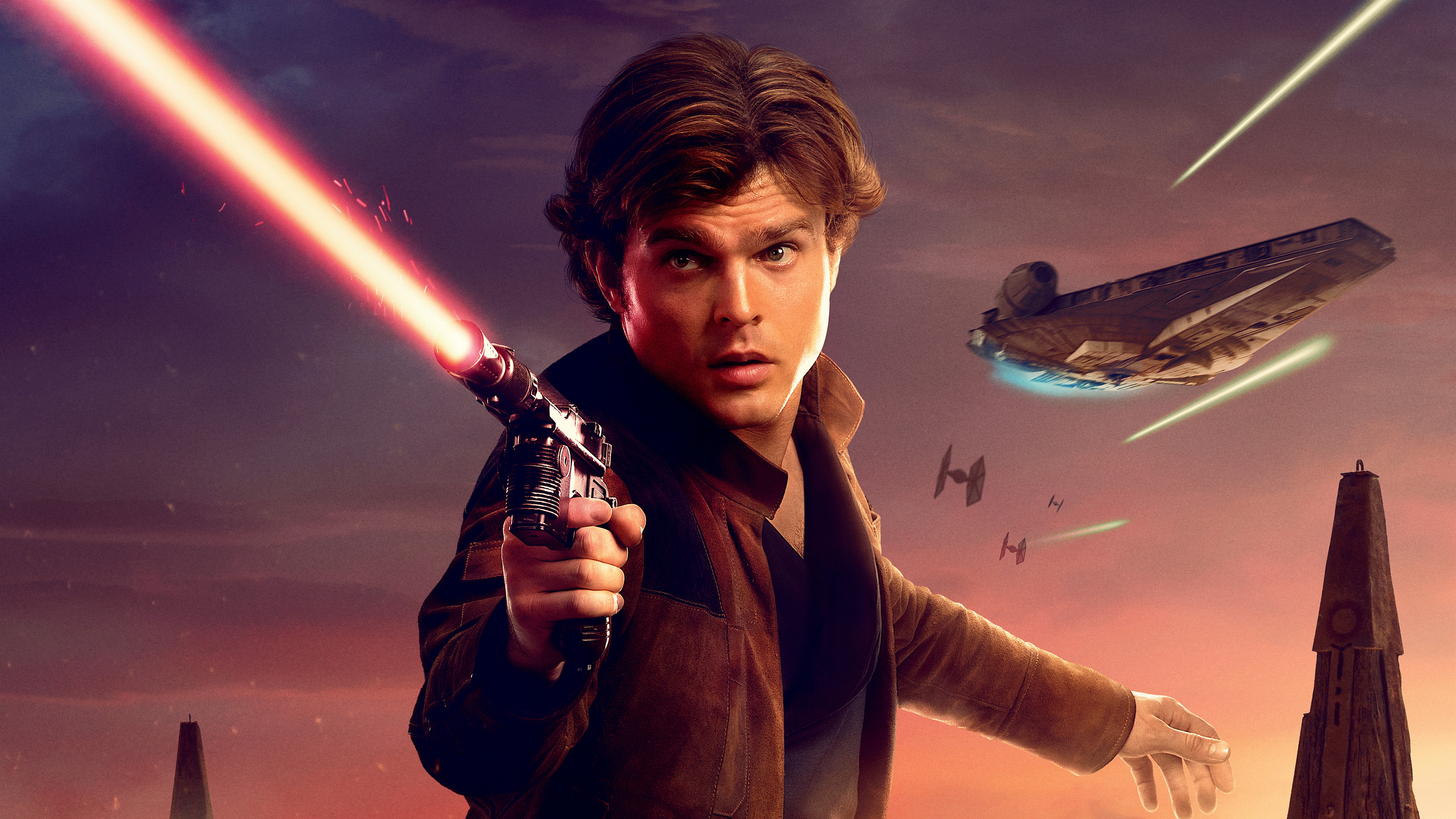 Han Solo from Star Wars with Blaster HD Wallpaper
