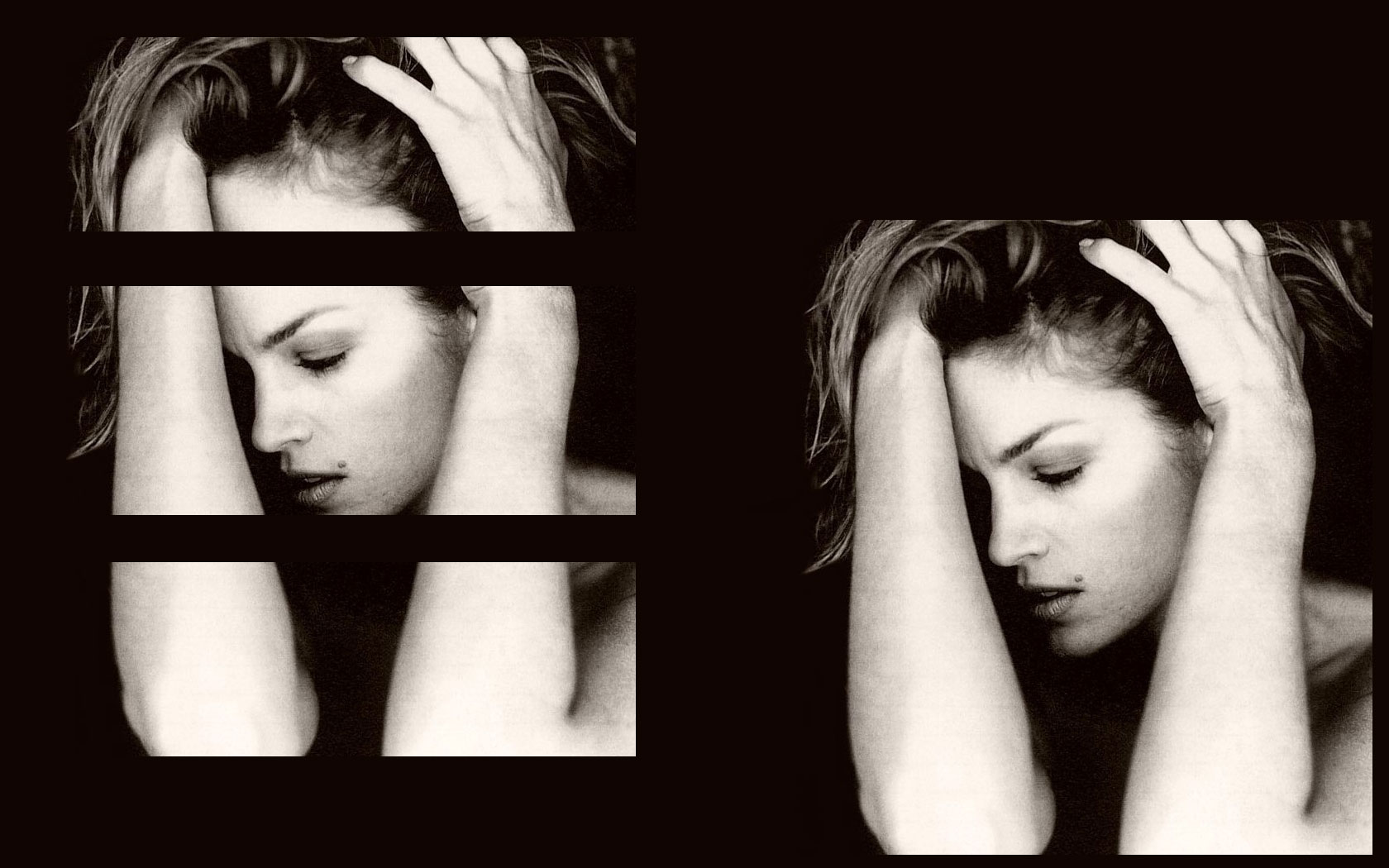 Cindy Crawford portrait with fragmented view HD Wallpaper