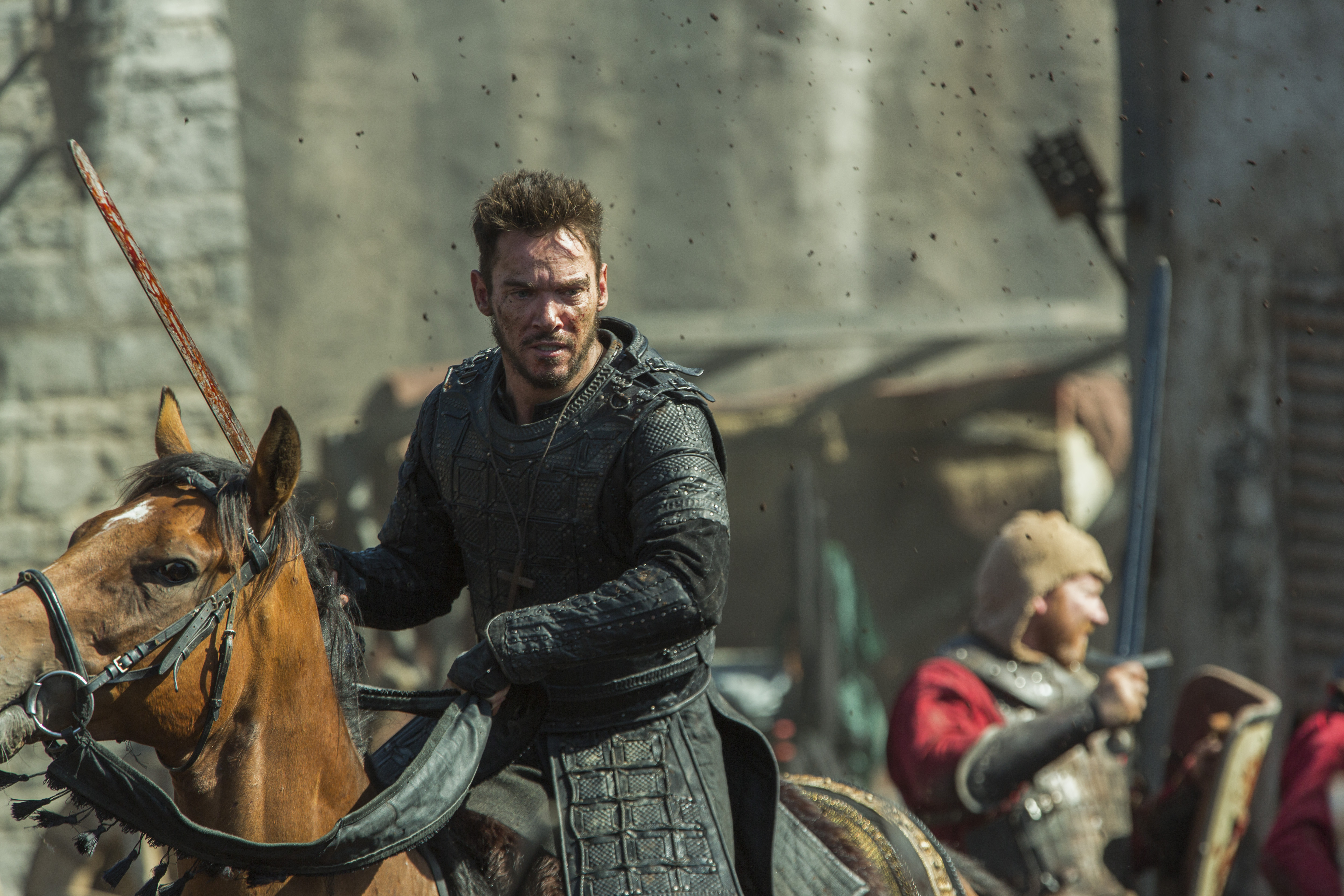 Jonathan Rhys Meyers as a Knight on Horseback HD Wallpaper
