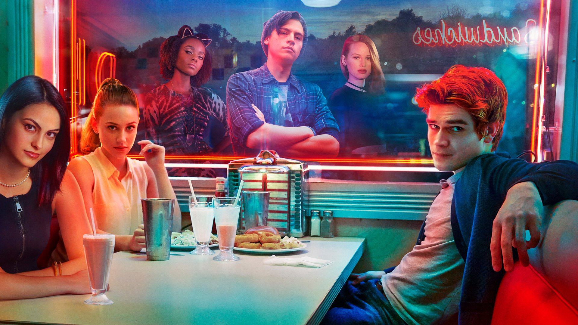 Riverdale characters in a diner HD Wallpaper