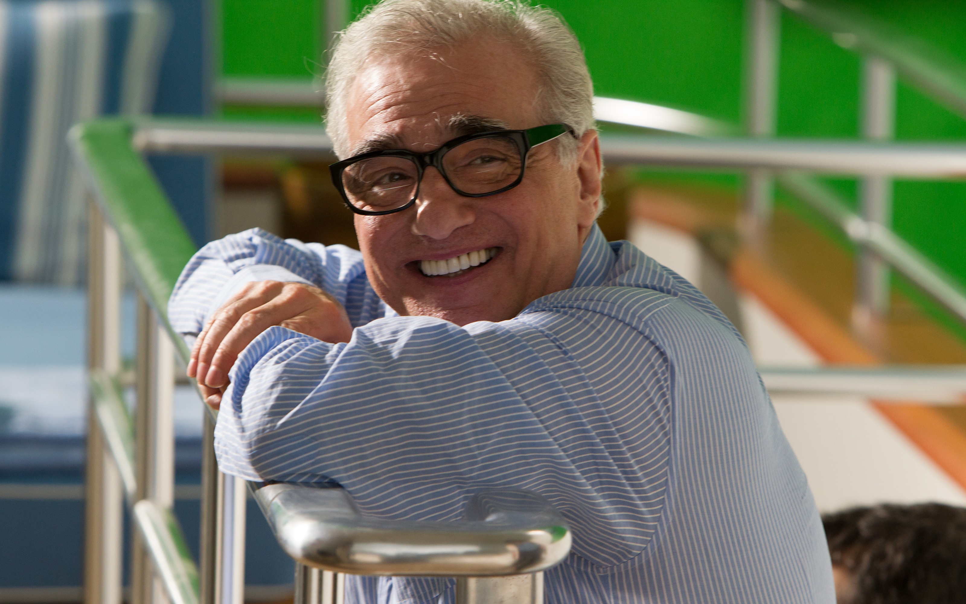 Martin Scorsese smiling on a boat HD Wallpaper