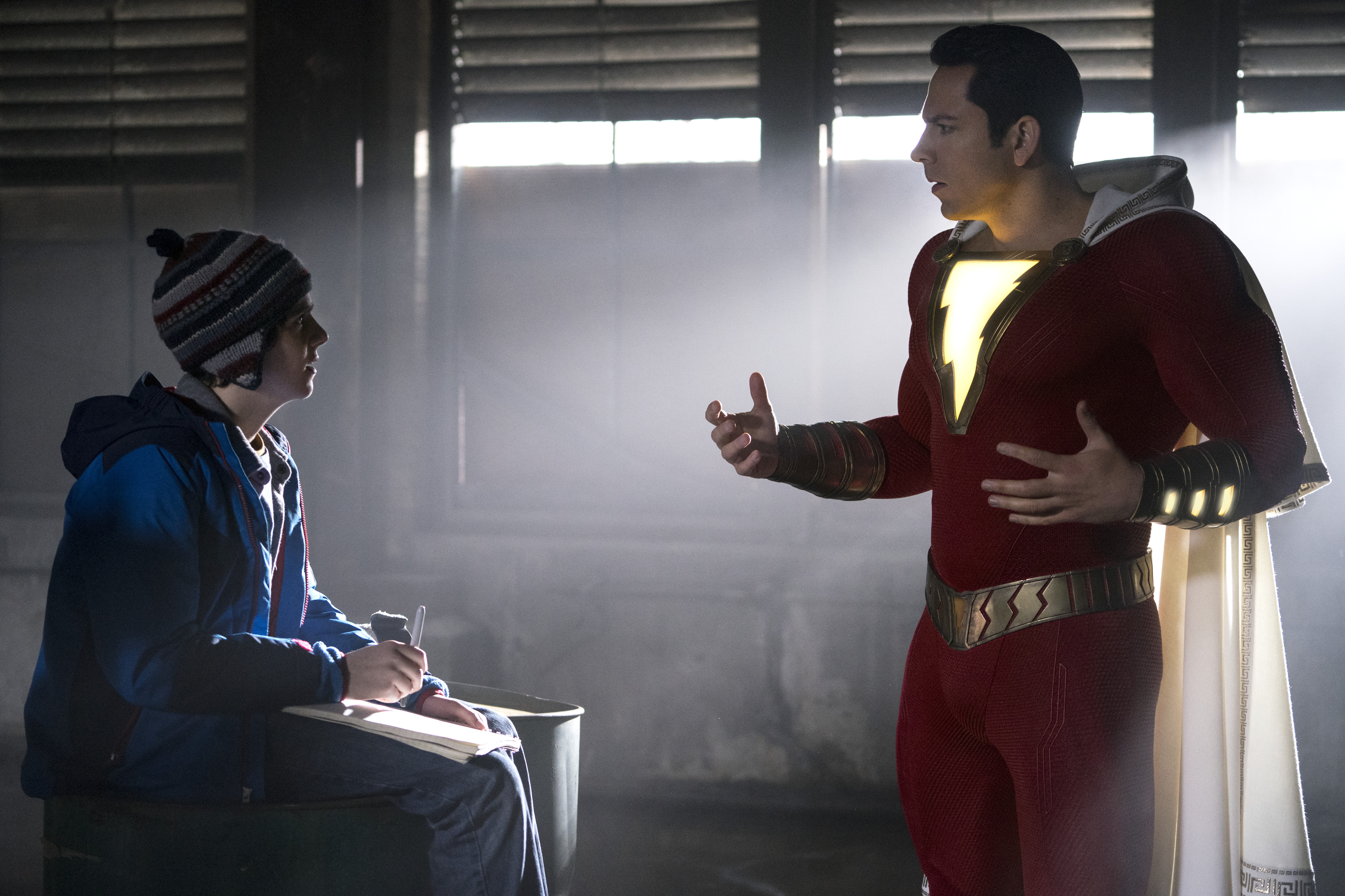 Shazam and Billy Batson in a warehouse HD Wallpaper