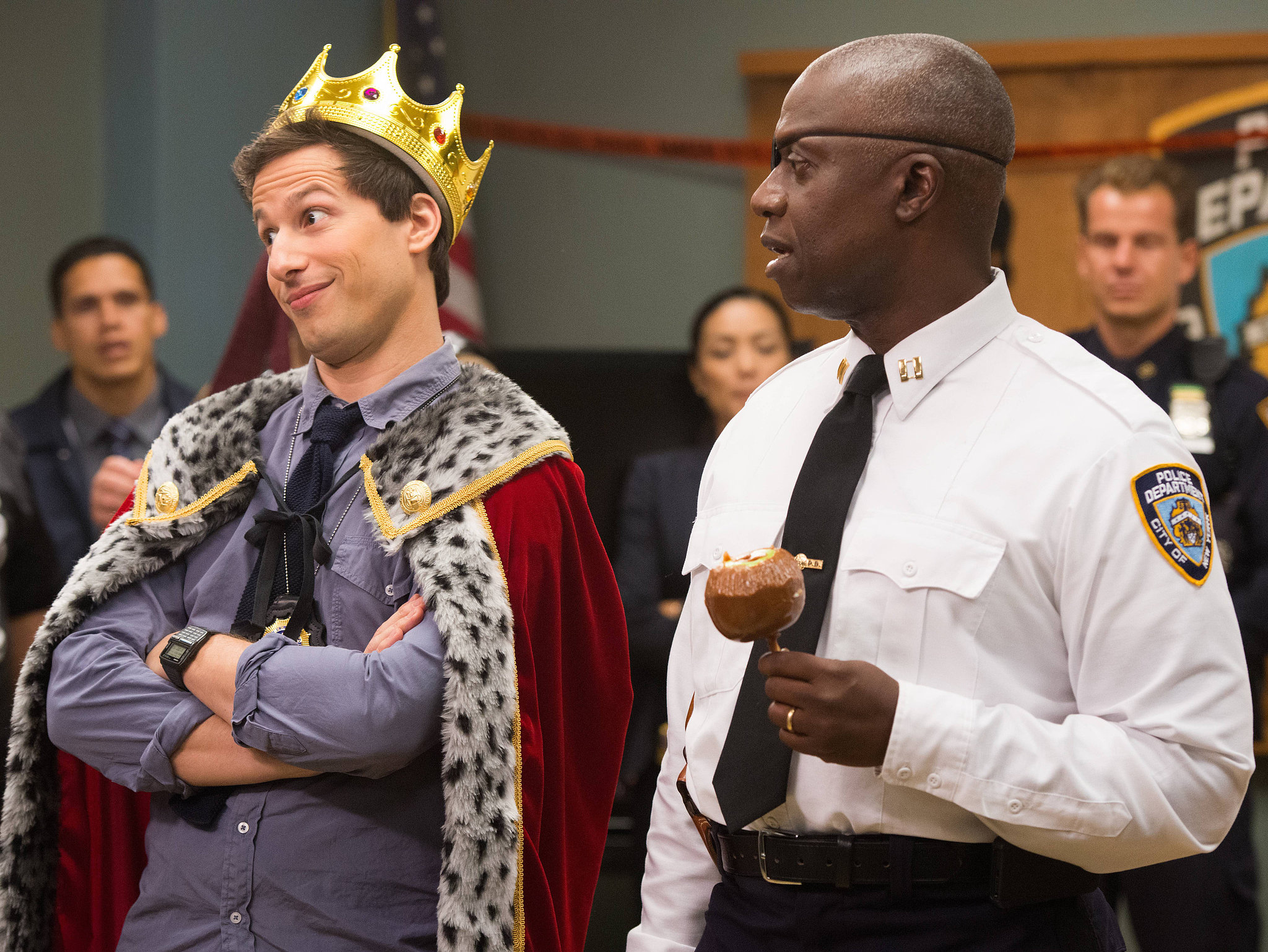Andy Samberg and Andre Braugher from Brooklyn Nine-Nine HD Wallpaper