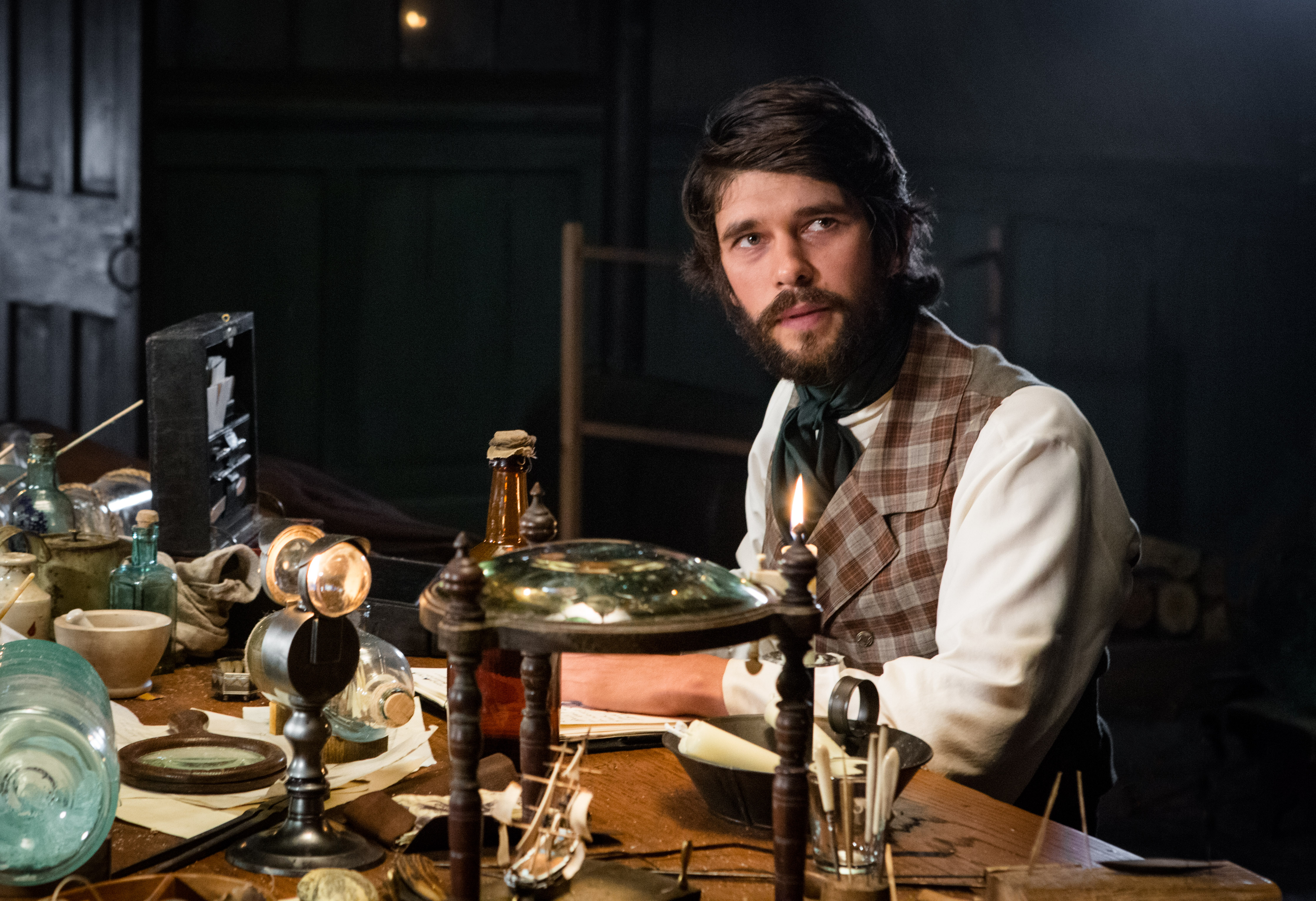 Ben Whishaw in a laboratory setting HD Wallpaper