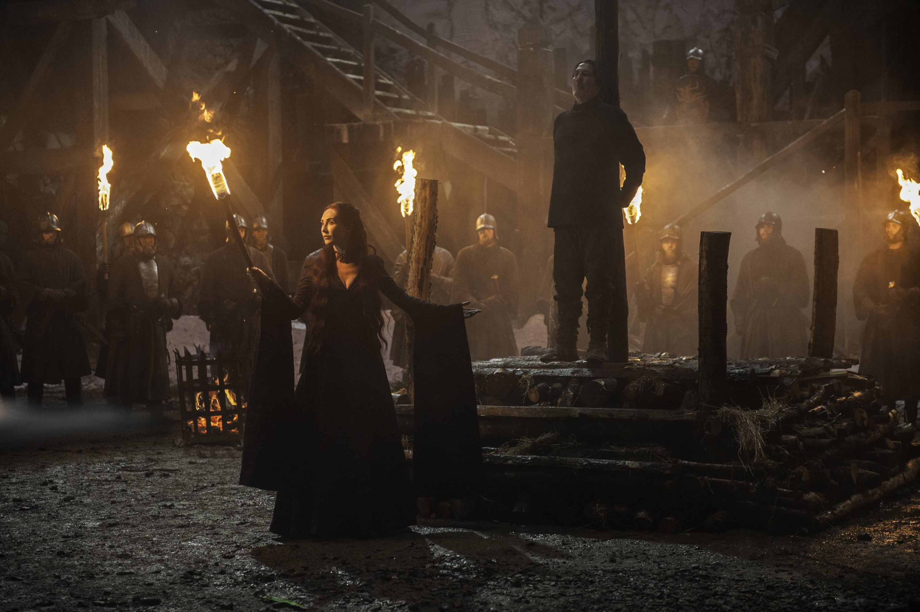 Melisandre and Ciarán Hinds in Game of Thrones HD Wallpaper