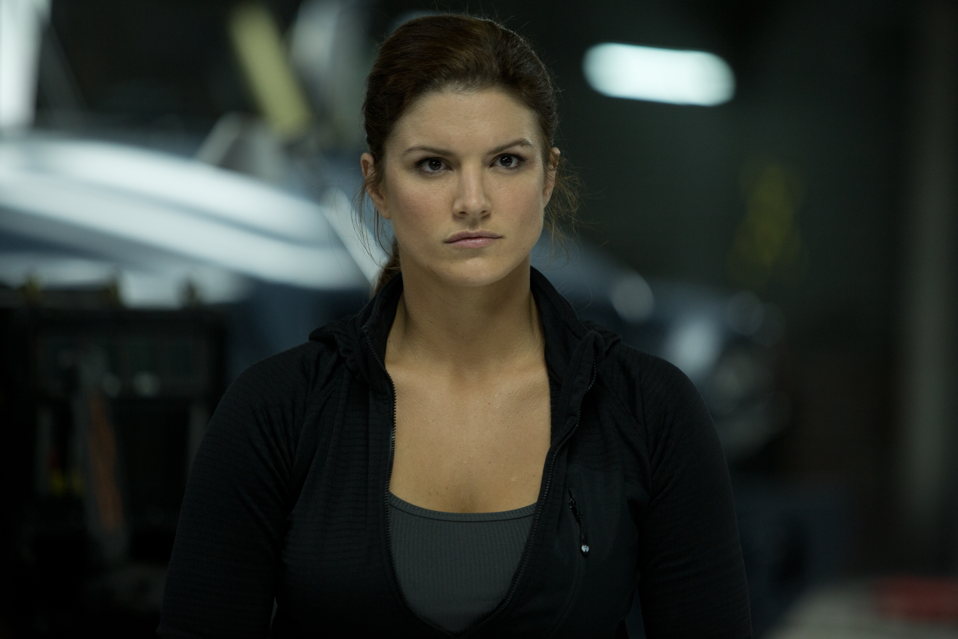 Gina Carano in a black jacket HD Wallpaper