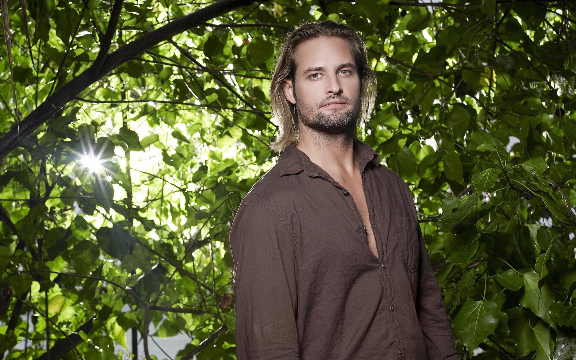 Josh Holloway in a brown shirt HD Wallpaper