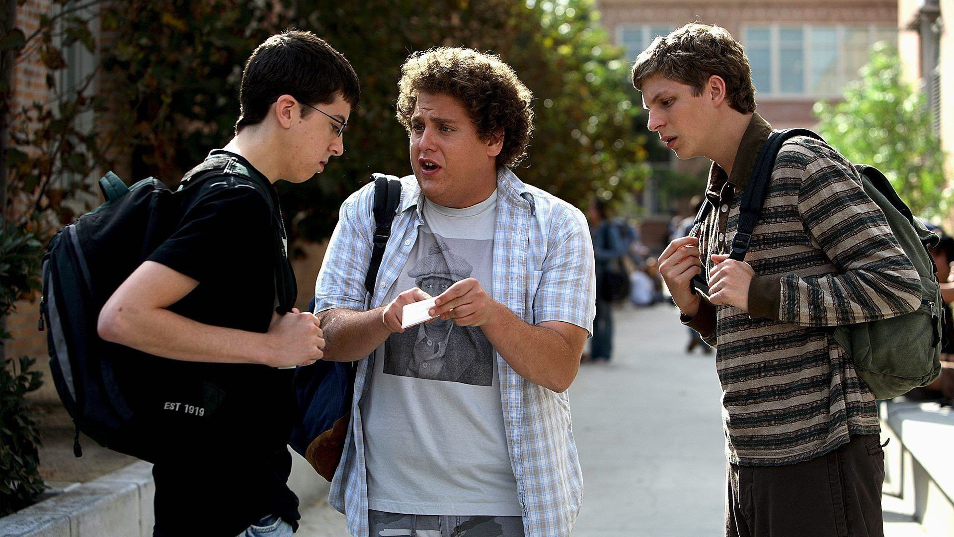 Michael Cera and friends on campus HD Wallpaper