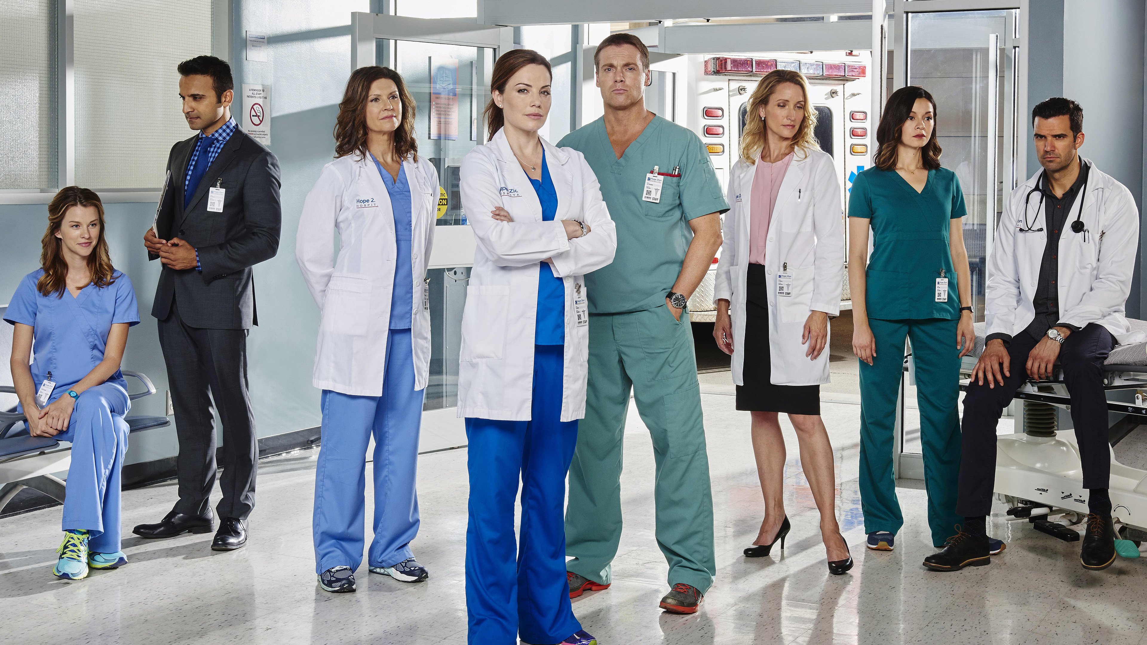Michael Shanks and cast of Saving Hope HD Wallpaper