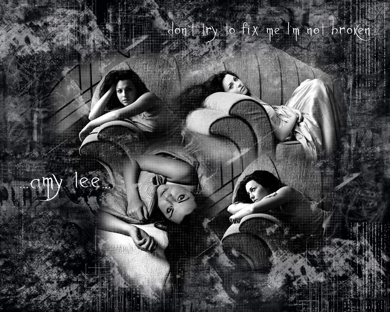 Amy Lee on a couch HD Wallpaper