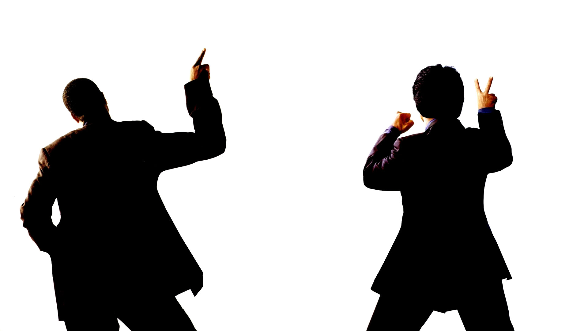 Two men in suits celebrating HD Wallpaper