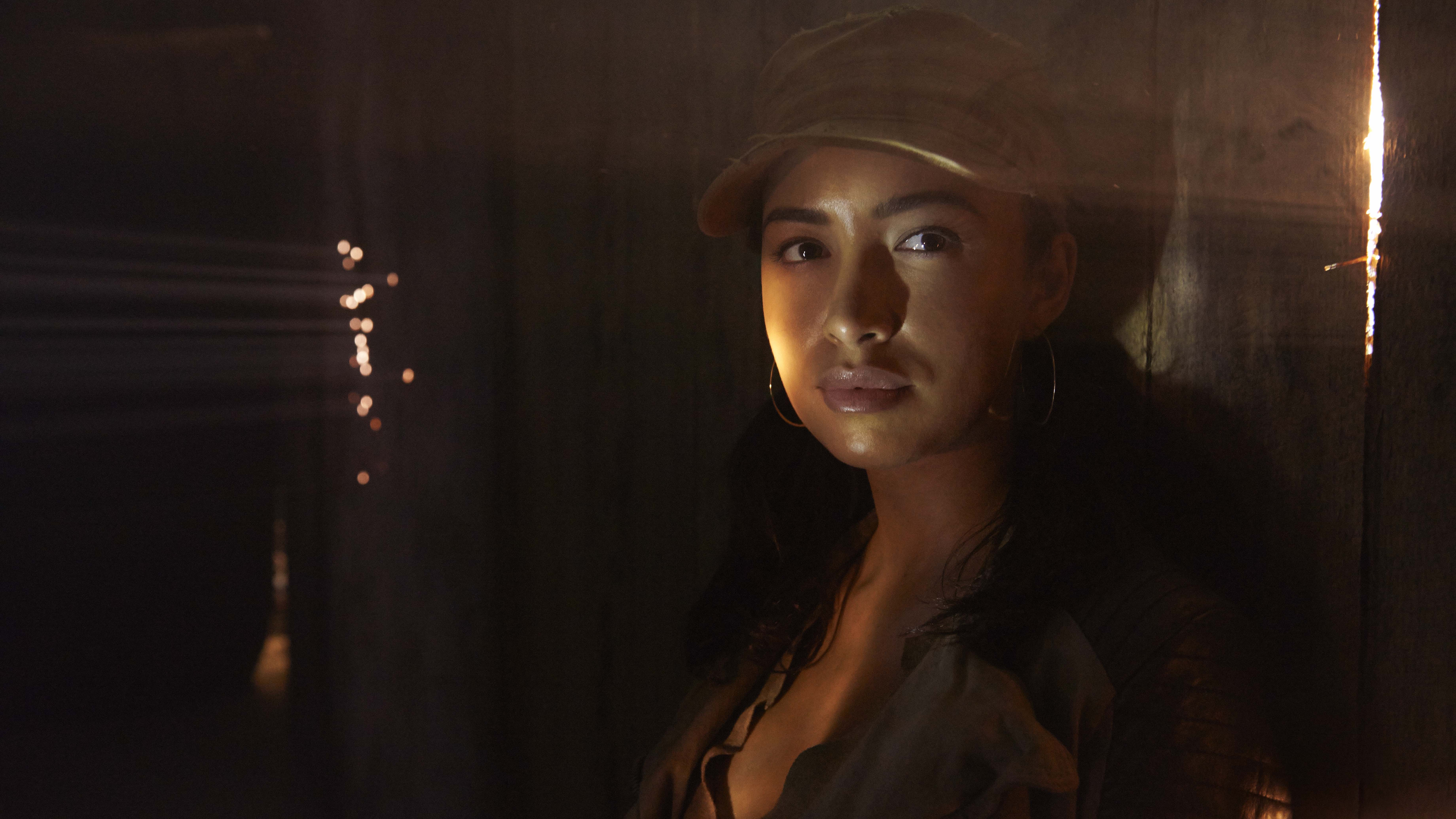 Christian Serratos wearing a cap HD Wallpaper