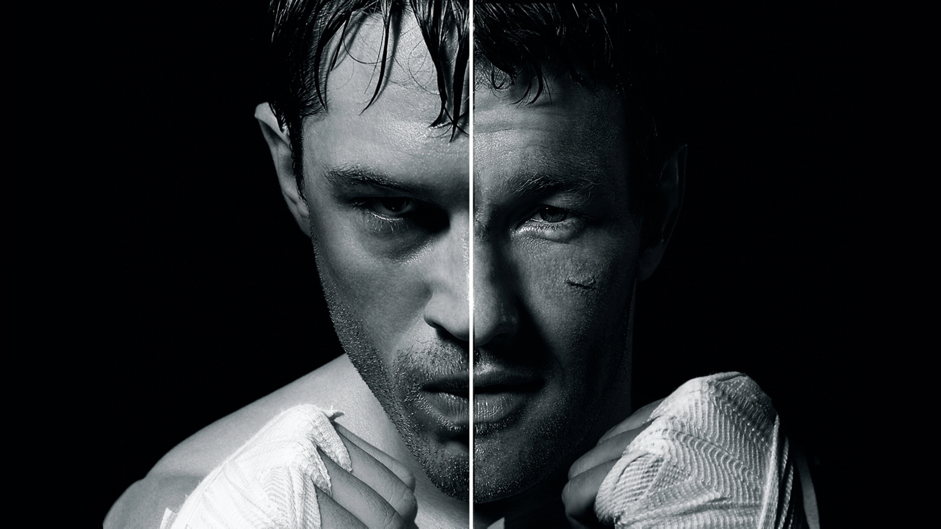 Joel Edgerton split face portrait HD Wallpaper