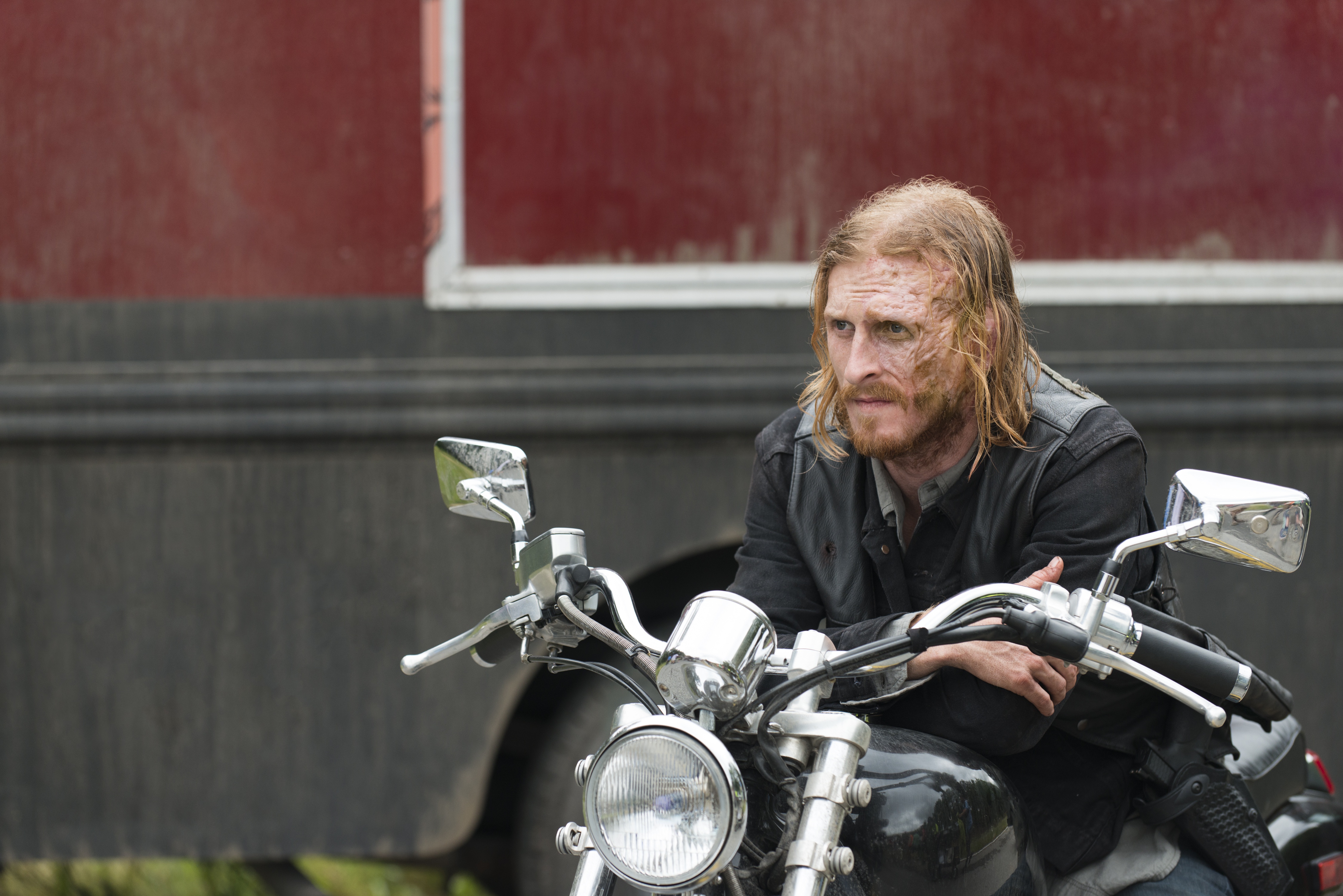Dwight from The Walking Dead on a motorcycle HD Wallpaper