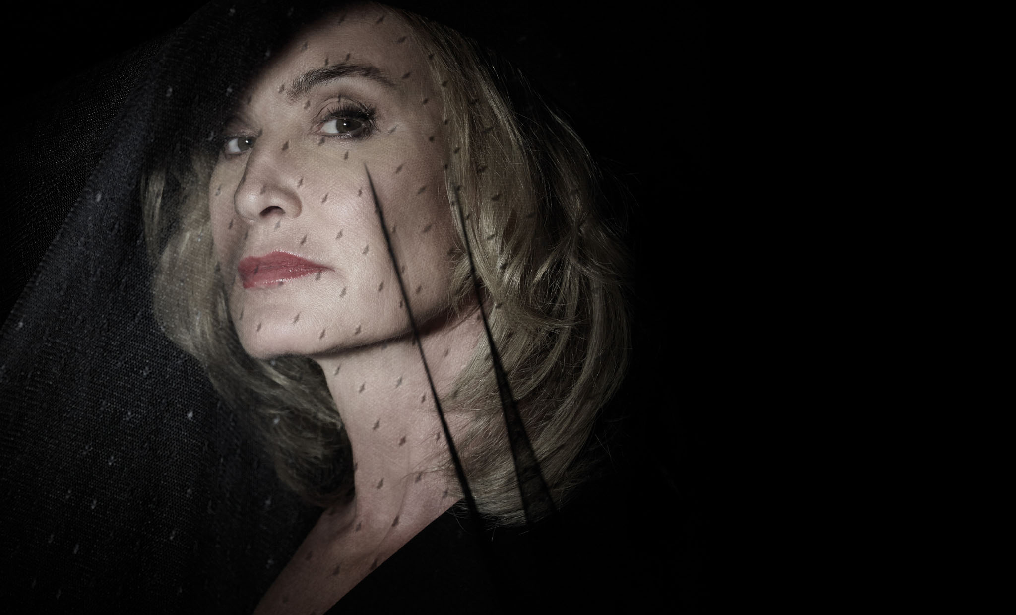 Jessica Lange wearing a black veil HD Wallpaper
