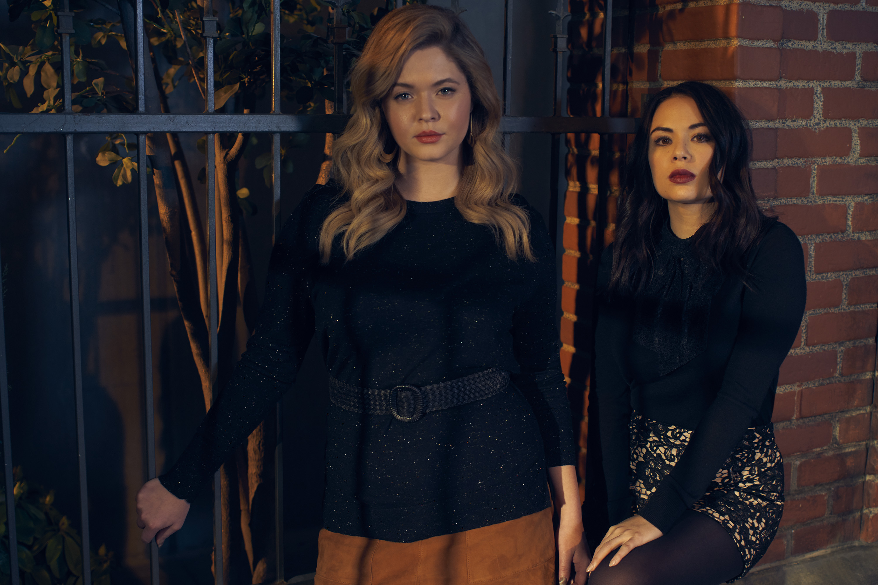 Sasha Pieterse and woman by brick wall HD Wallpaper