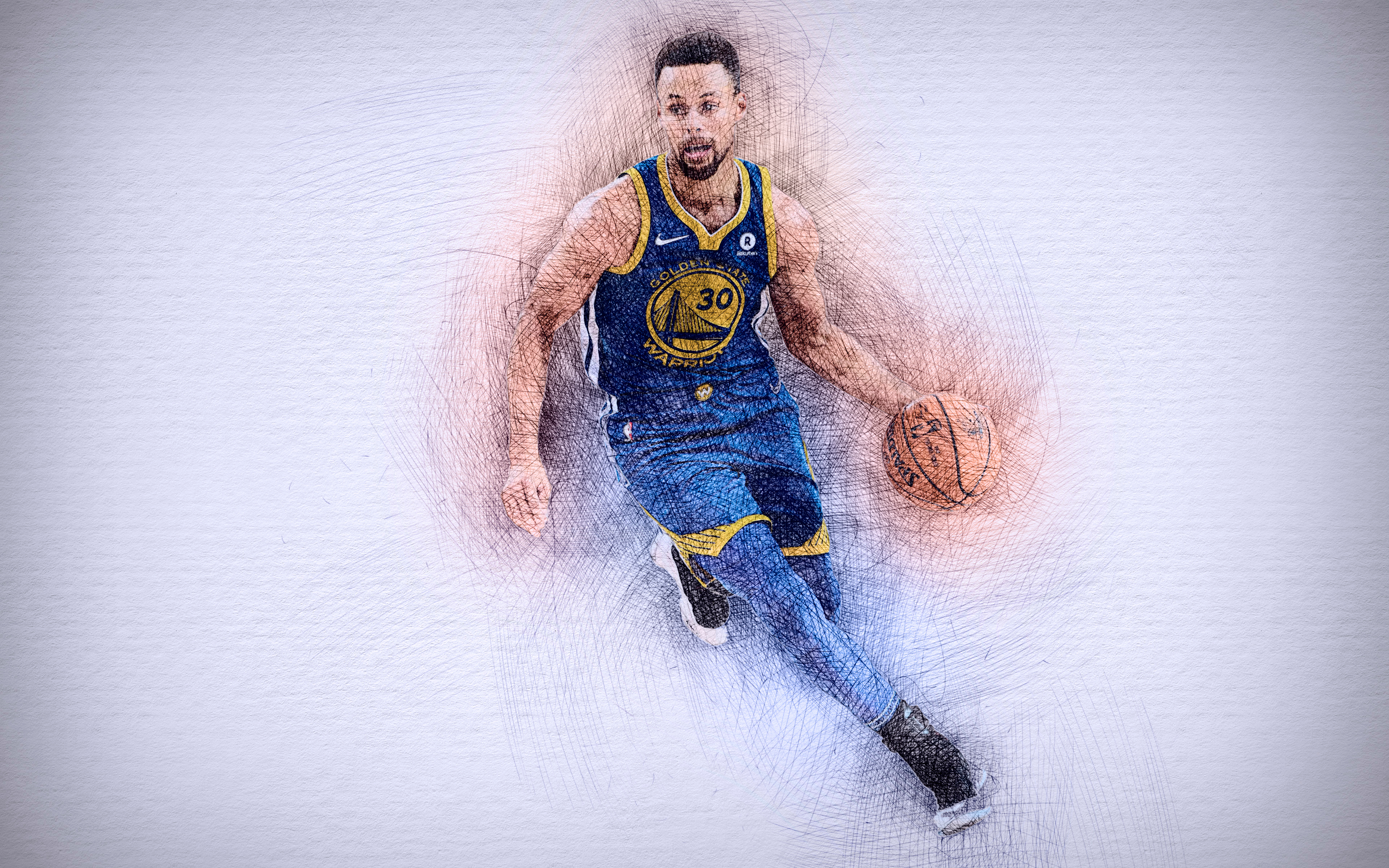 Stephen Curry dribbling a basketball HD Wallpaper