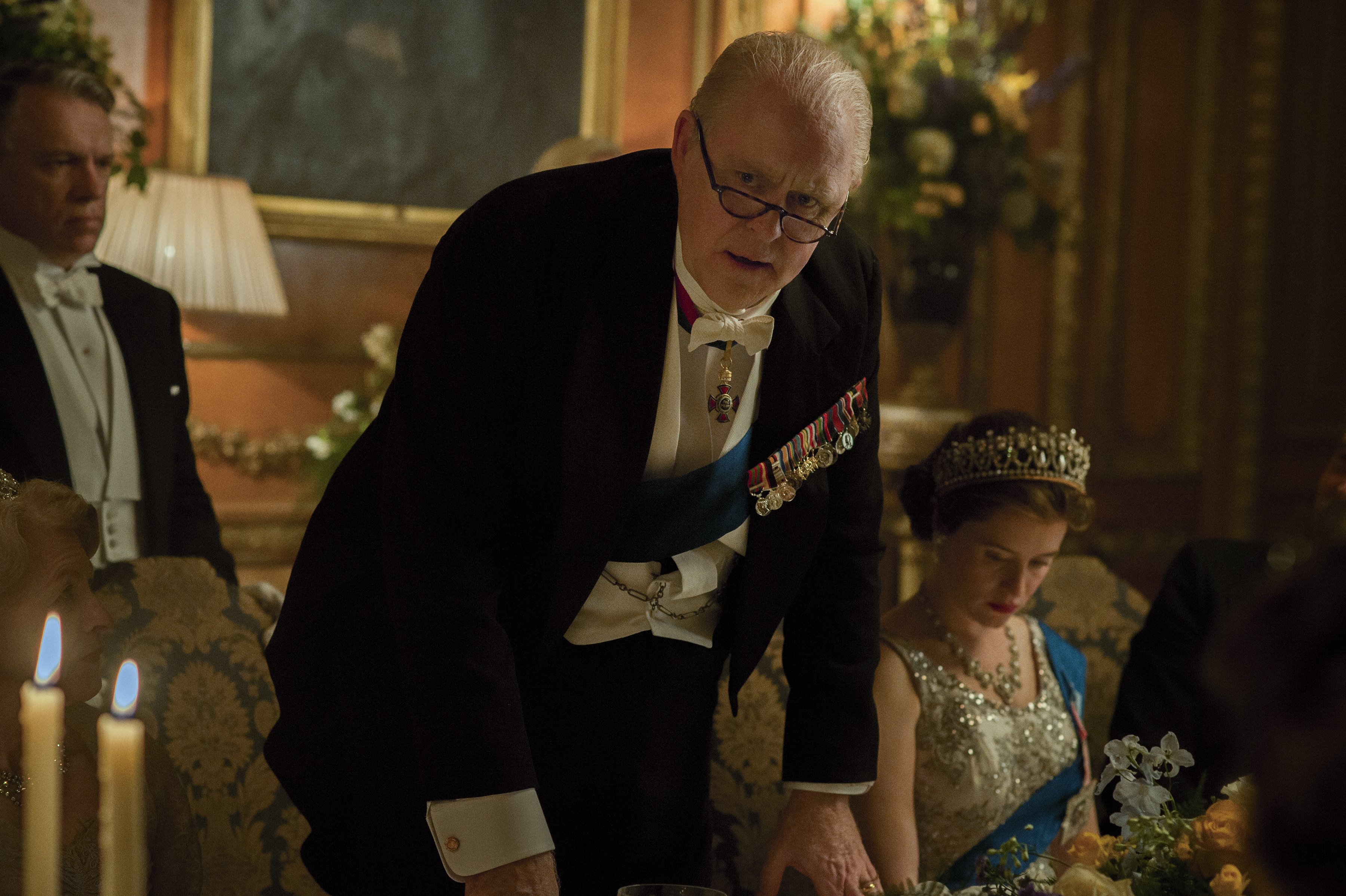 John Lithgow as Winston Churchill and Claire Foy as Queen Elizabeth II HD Wallpaper
