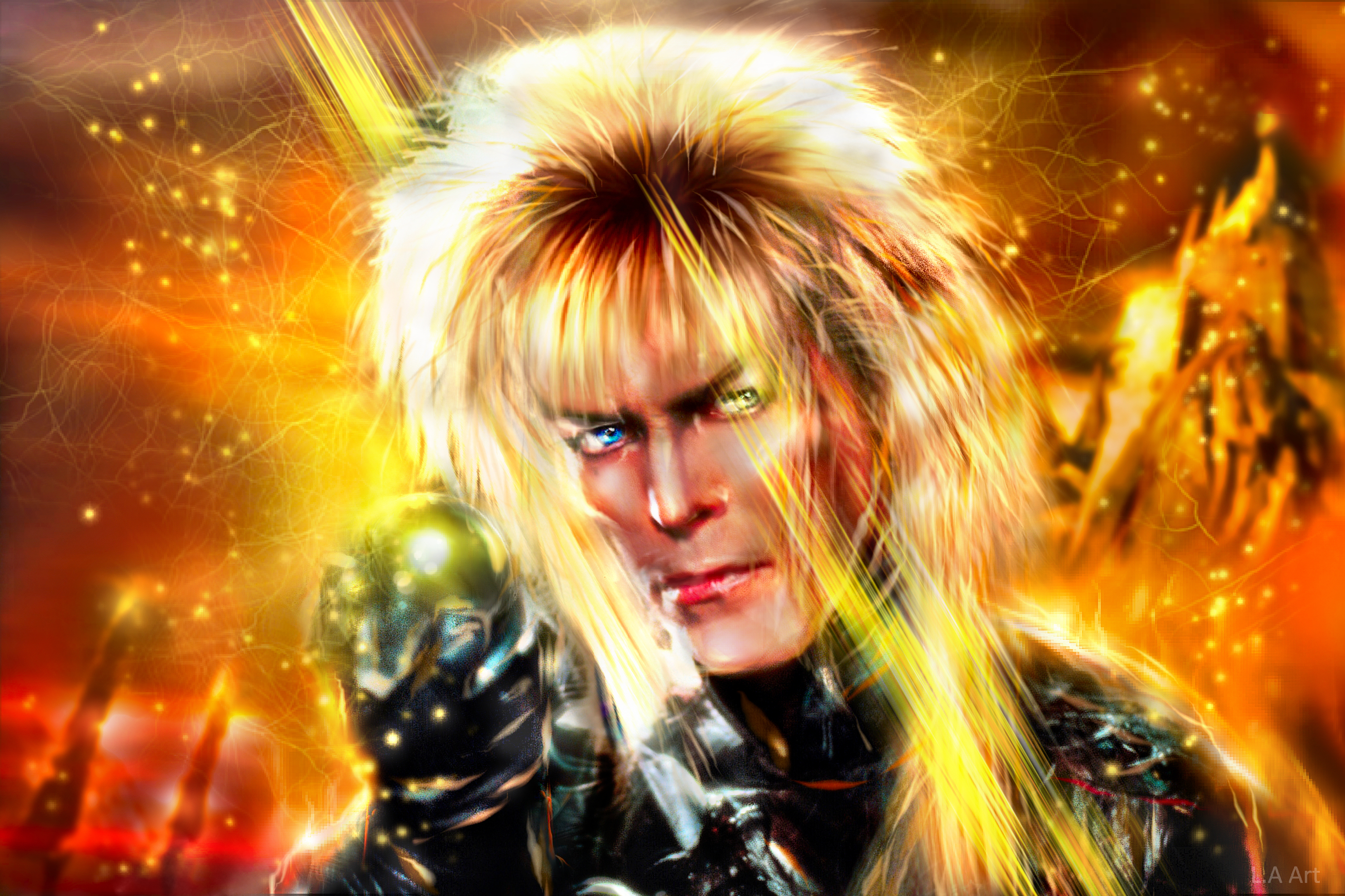 David Bowie as Jareth the Goblin King HD Wallpaper
