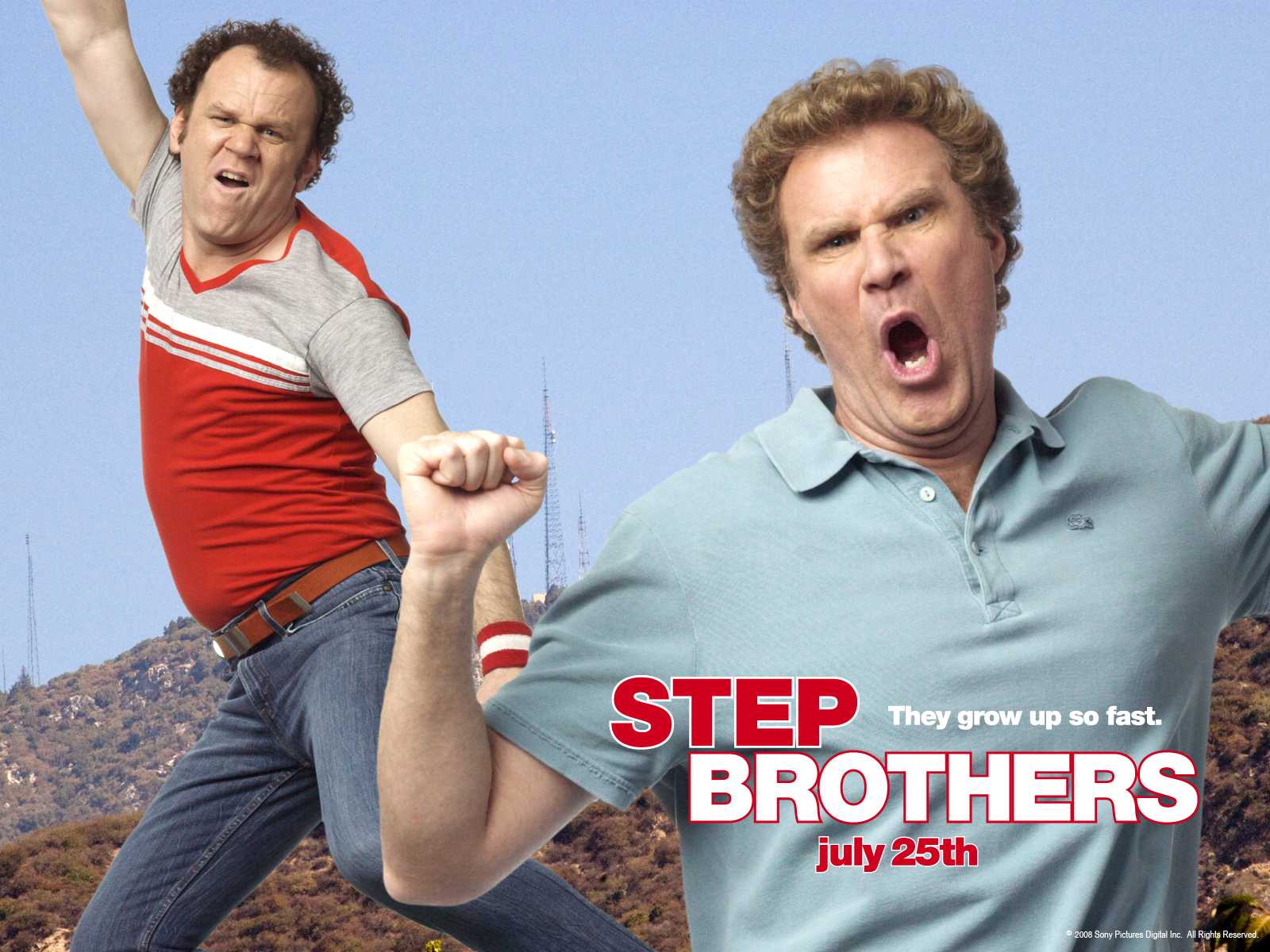 Step Brothers Movie Poster with Will Ferrell and John C. Reilly HD Wallpaper
