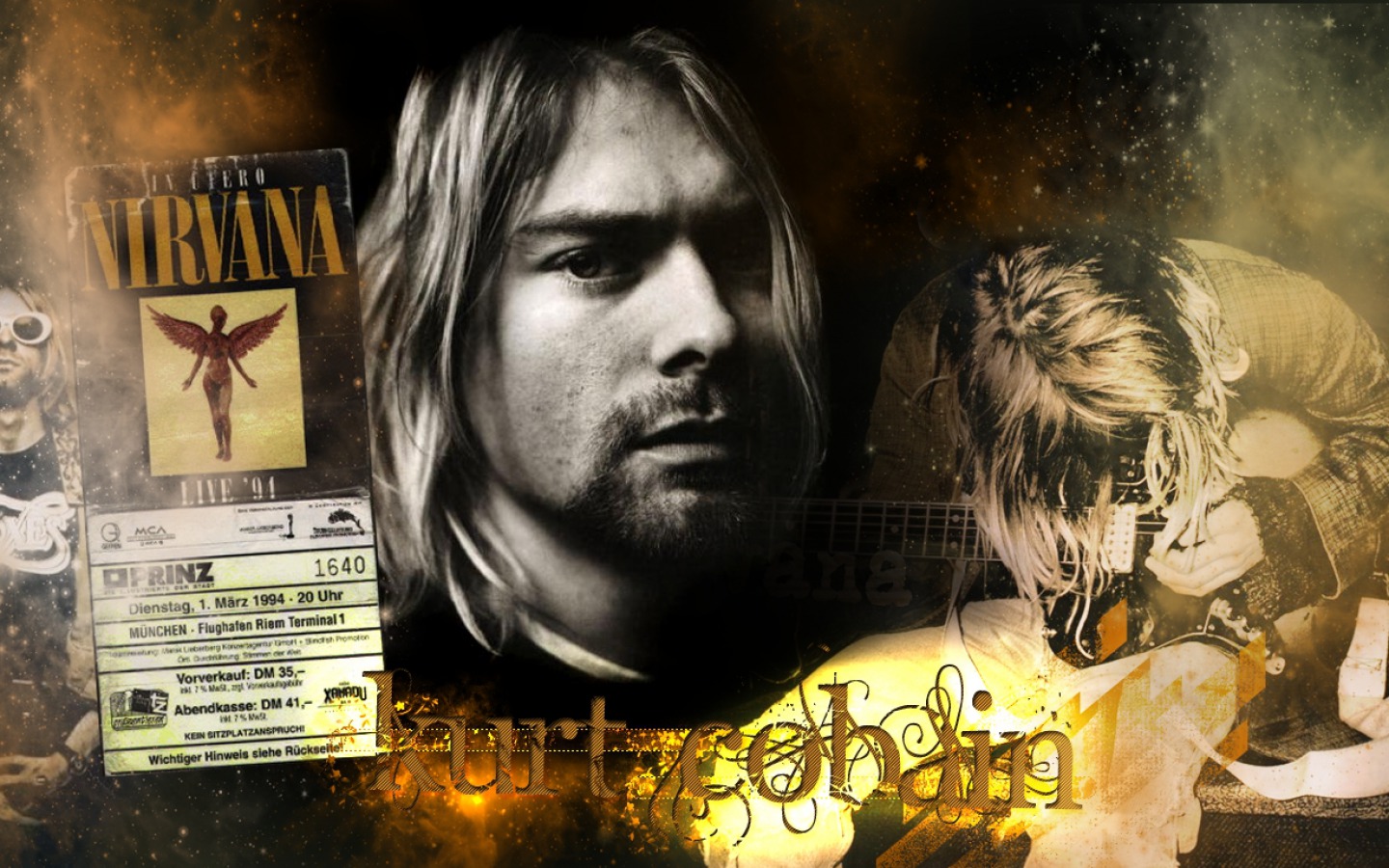 Kurt Cobain from Nirvana Live '94 HD Wallpaper