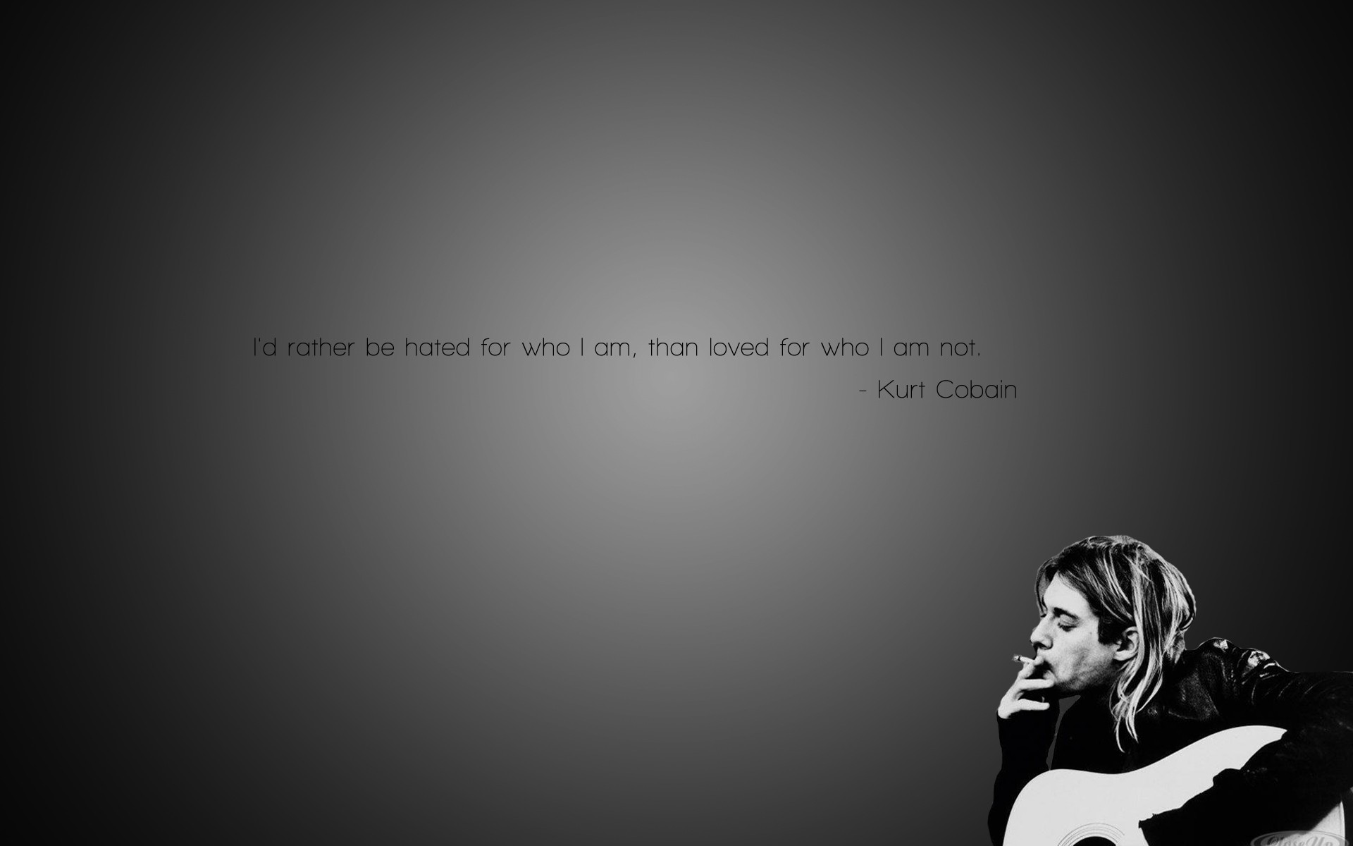 Kurt Cobain quote with guitar HD Wallpaper