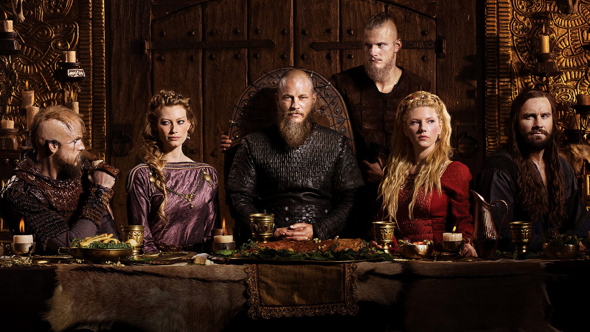 Vikings characters at a feast HD Wallpaper