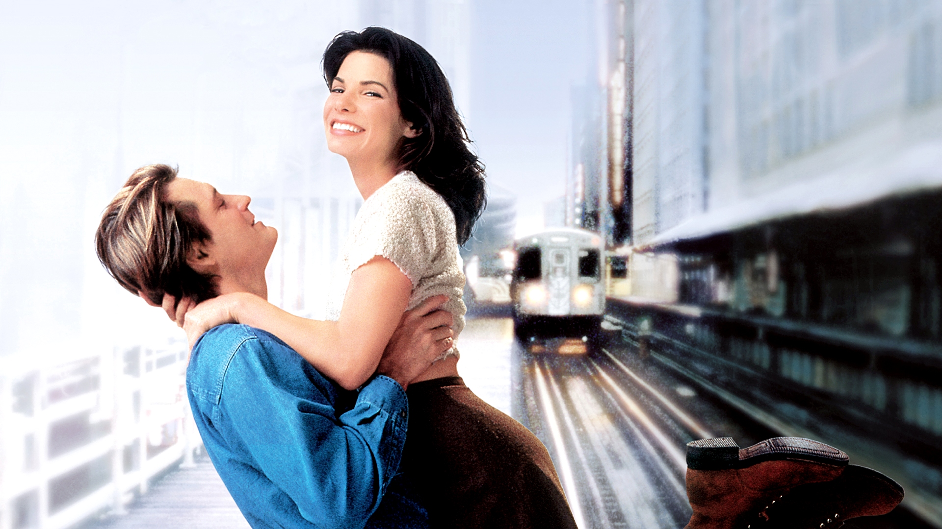 Bill Pullman and Sandra Bullock in While You Were Sleeping HD Wallpaper