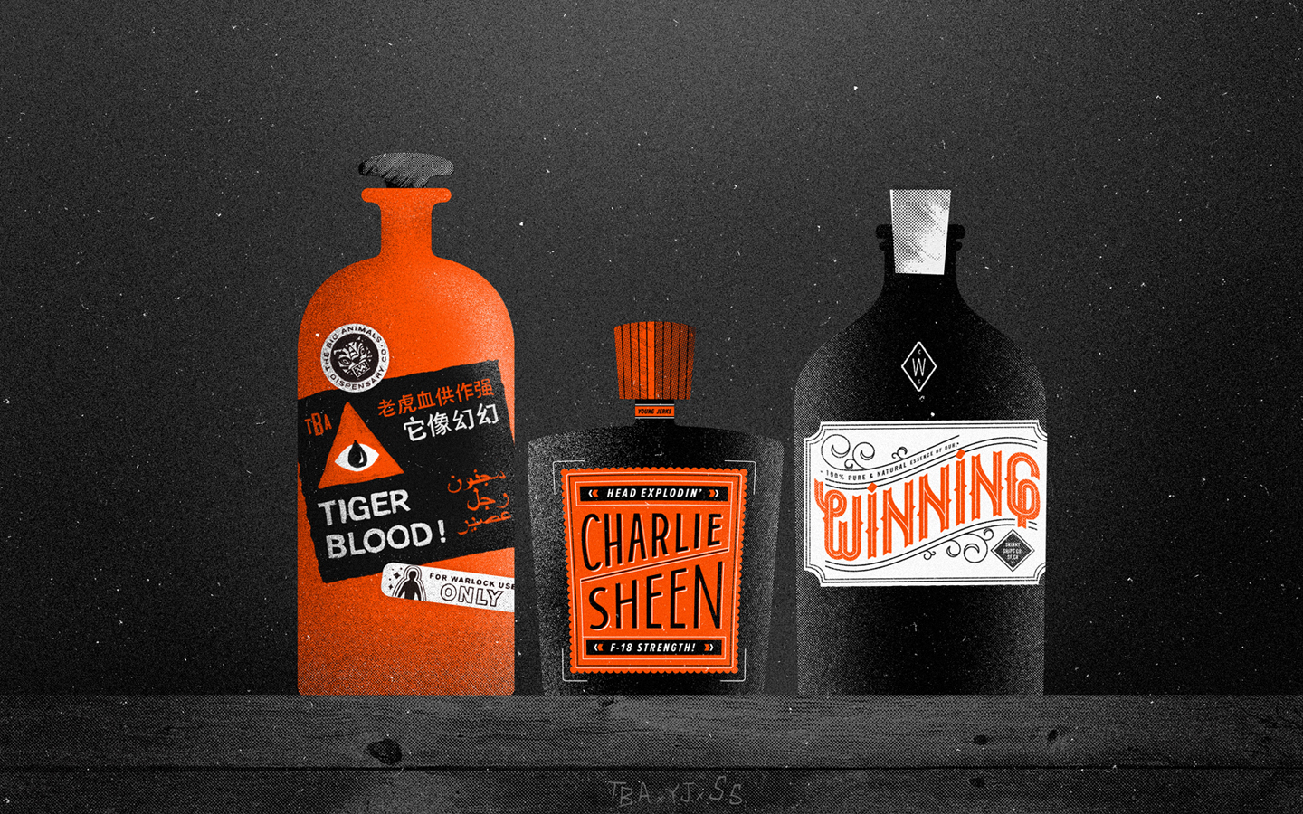 Tiger Blood, Charlie Sheen, and Winning bottles HD Wallpaper