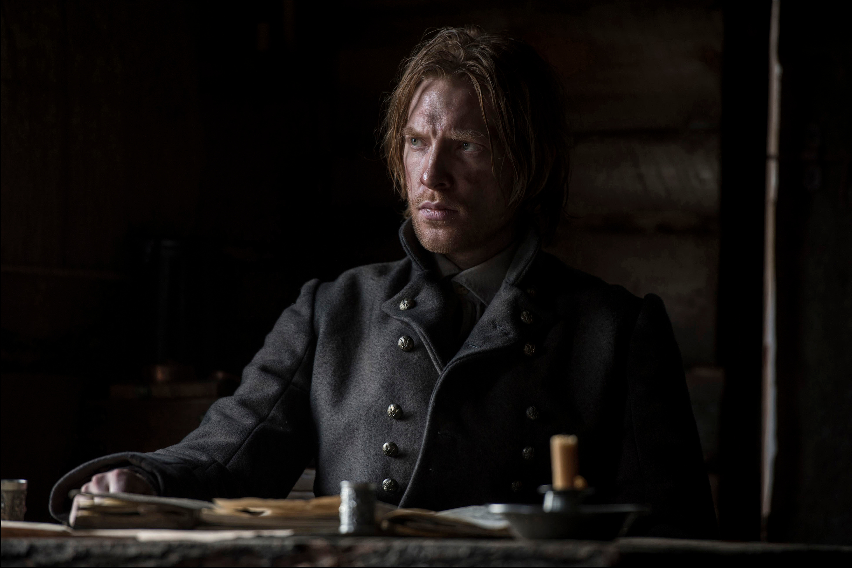 Domhnall Gleeson in a dark room HD Wallpaper