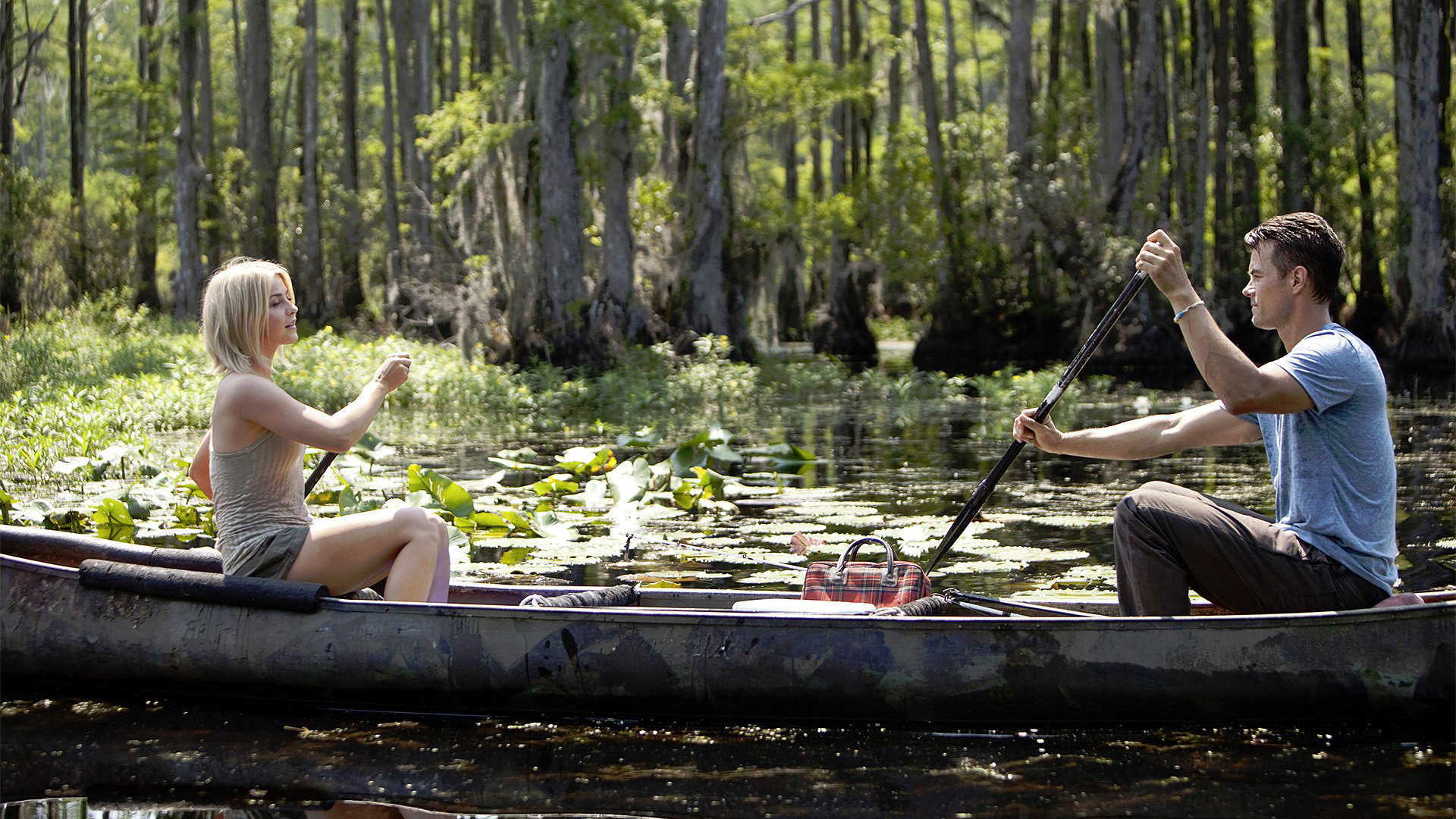 Josh Duhamel canoeing in a swamp HD Wallpaper