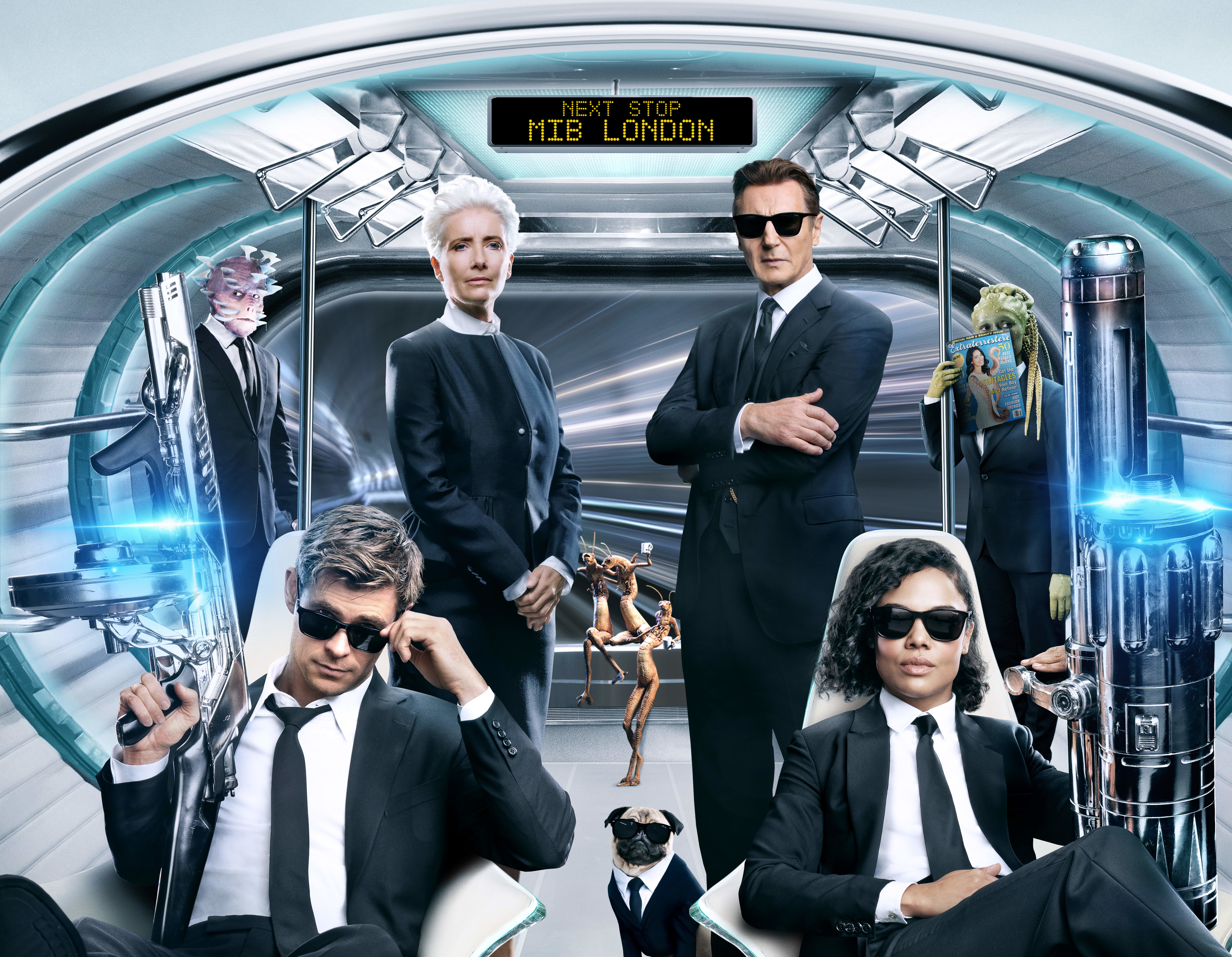 Men in Black: International characters on a train HD Wallpaper